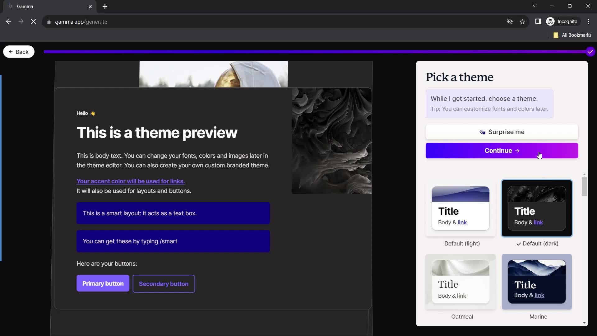 Onboarding screenshot