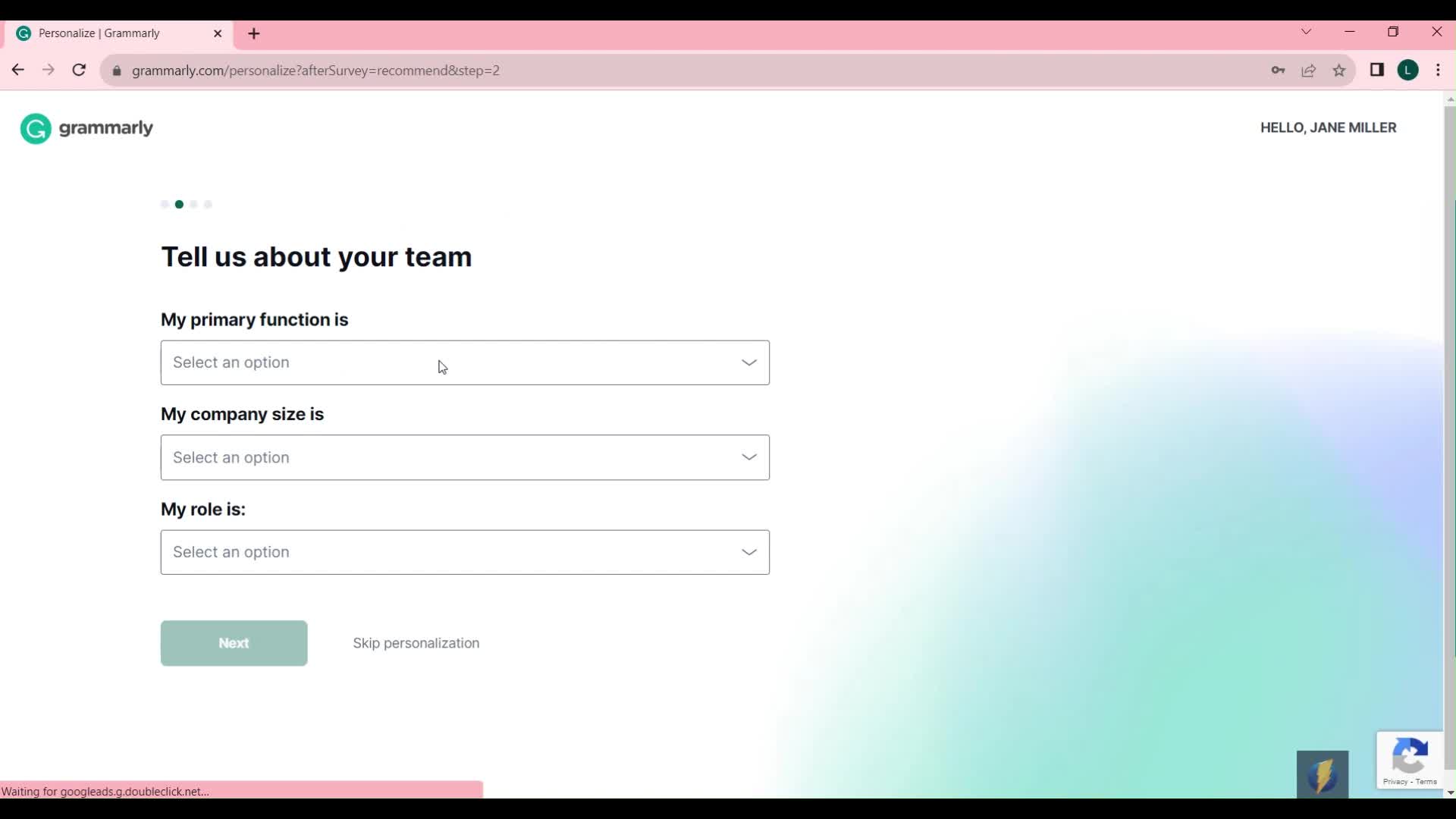 Onboarding screenshot