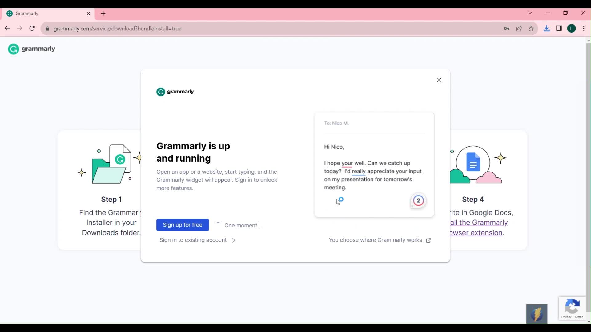 Onboarding screenshot