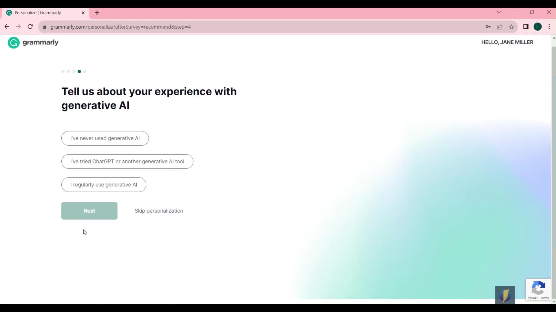 Onboarding screenshot