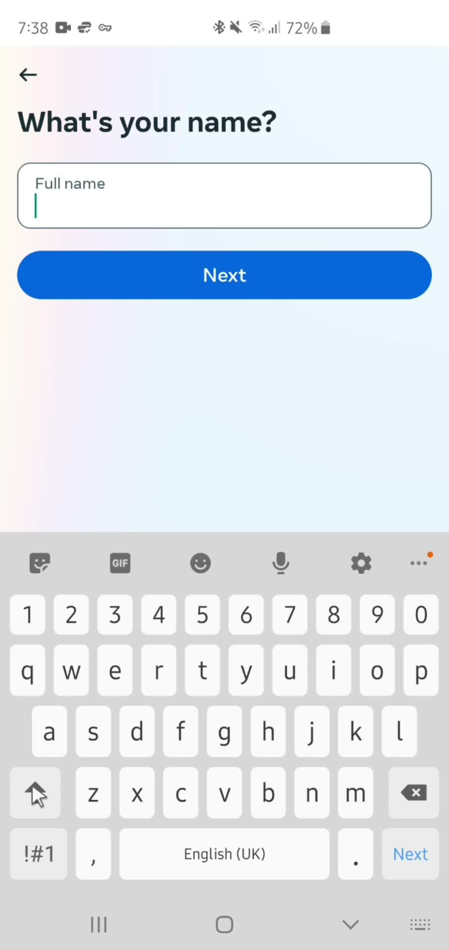 Onboarding screenshot