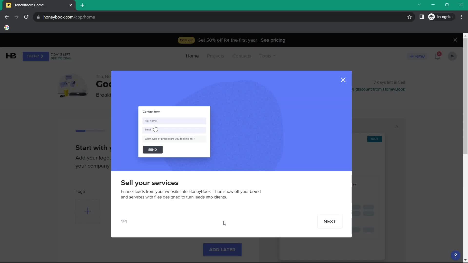 Onboarding screenshot
