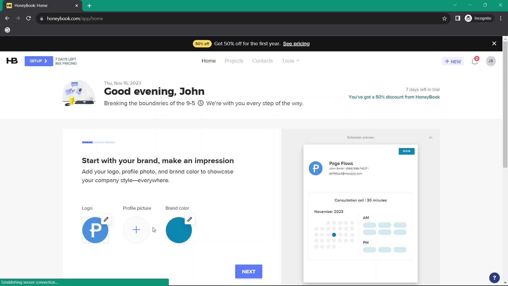 Onboarding screenshot