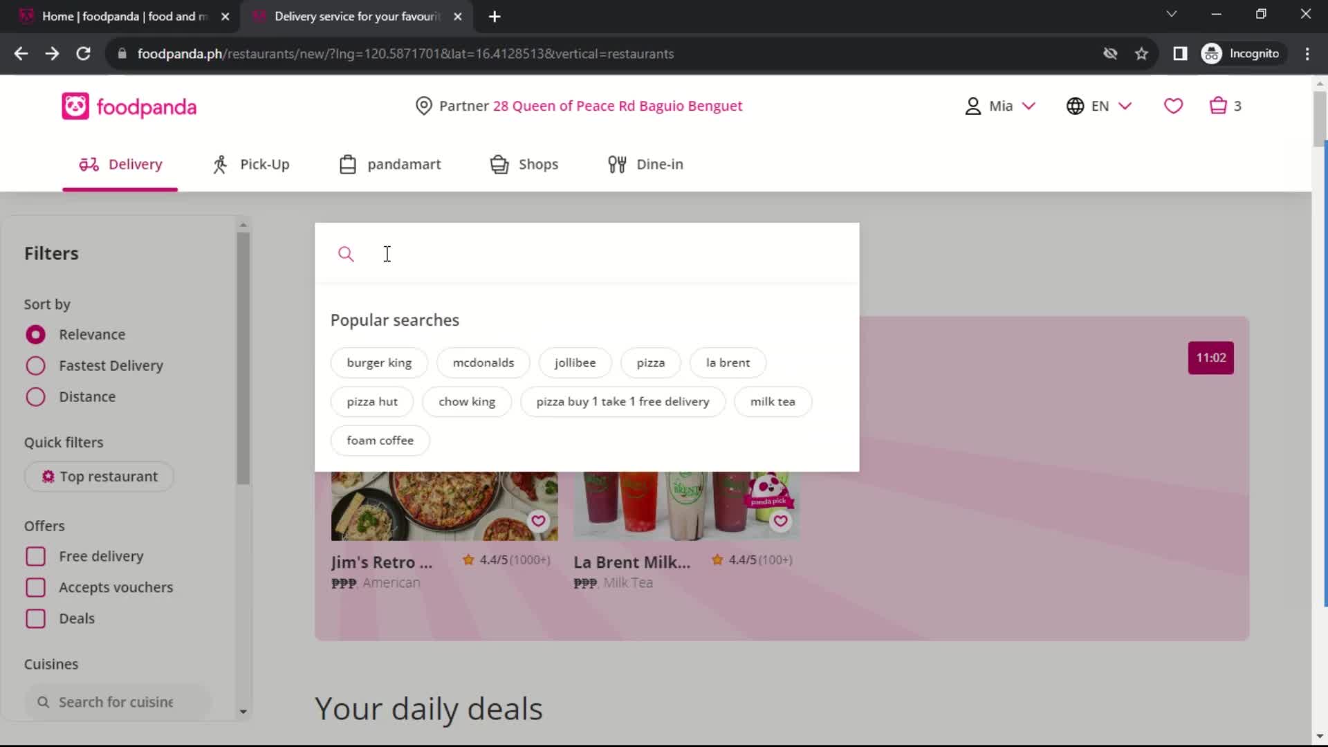 Ordering food on foodpanda video thumbnail