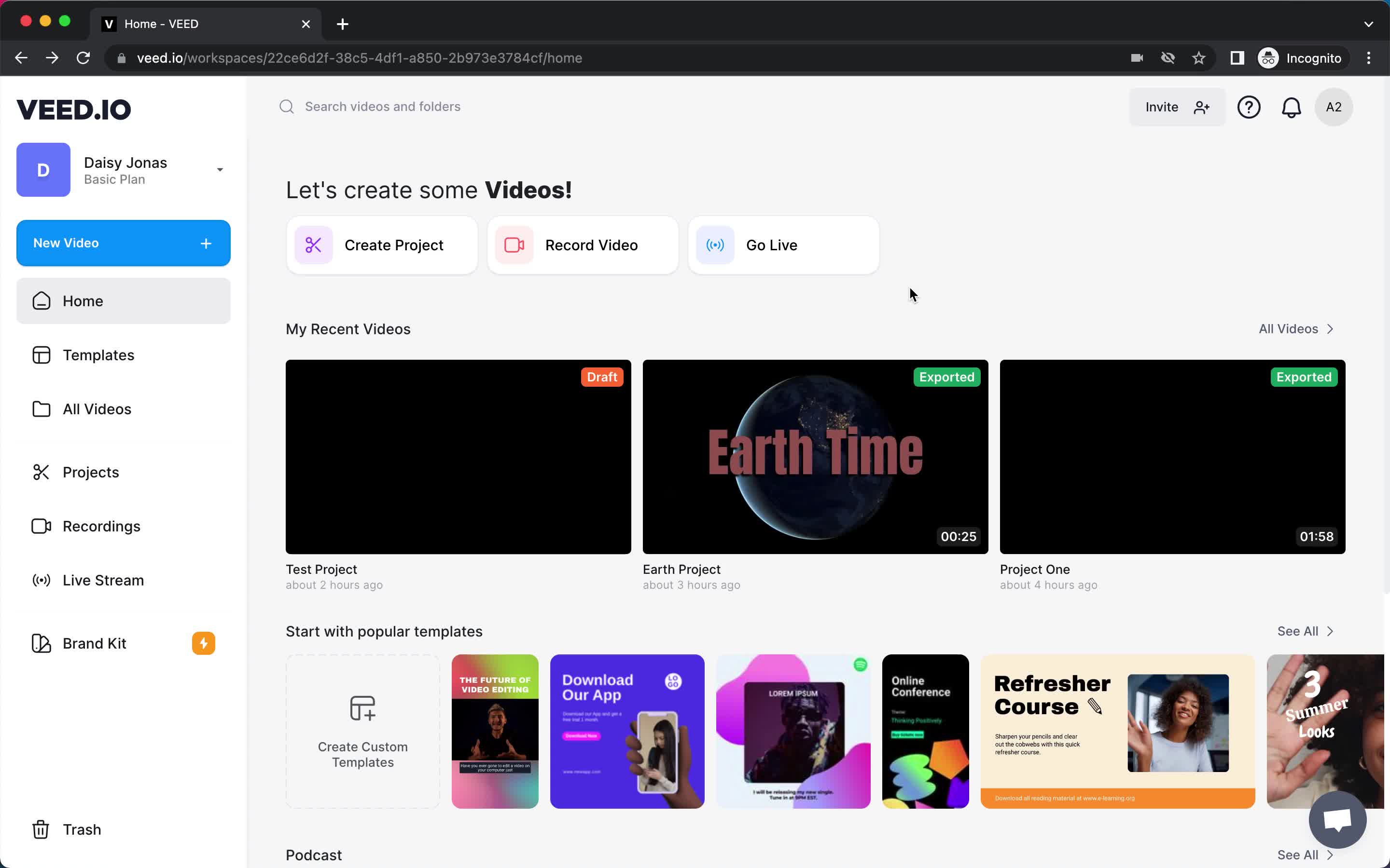 Creating a video on VEED.IO video thumbnail