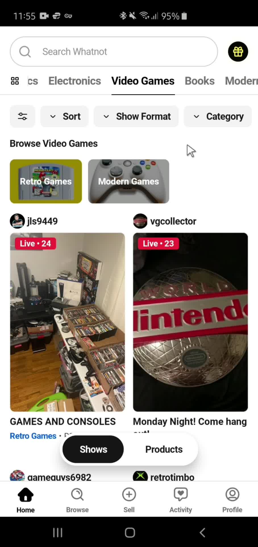 Reporting a video on Whatnot video thumbnail