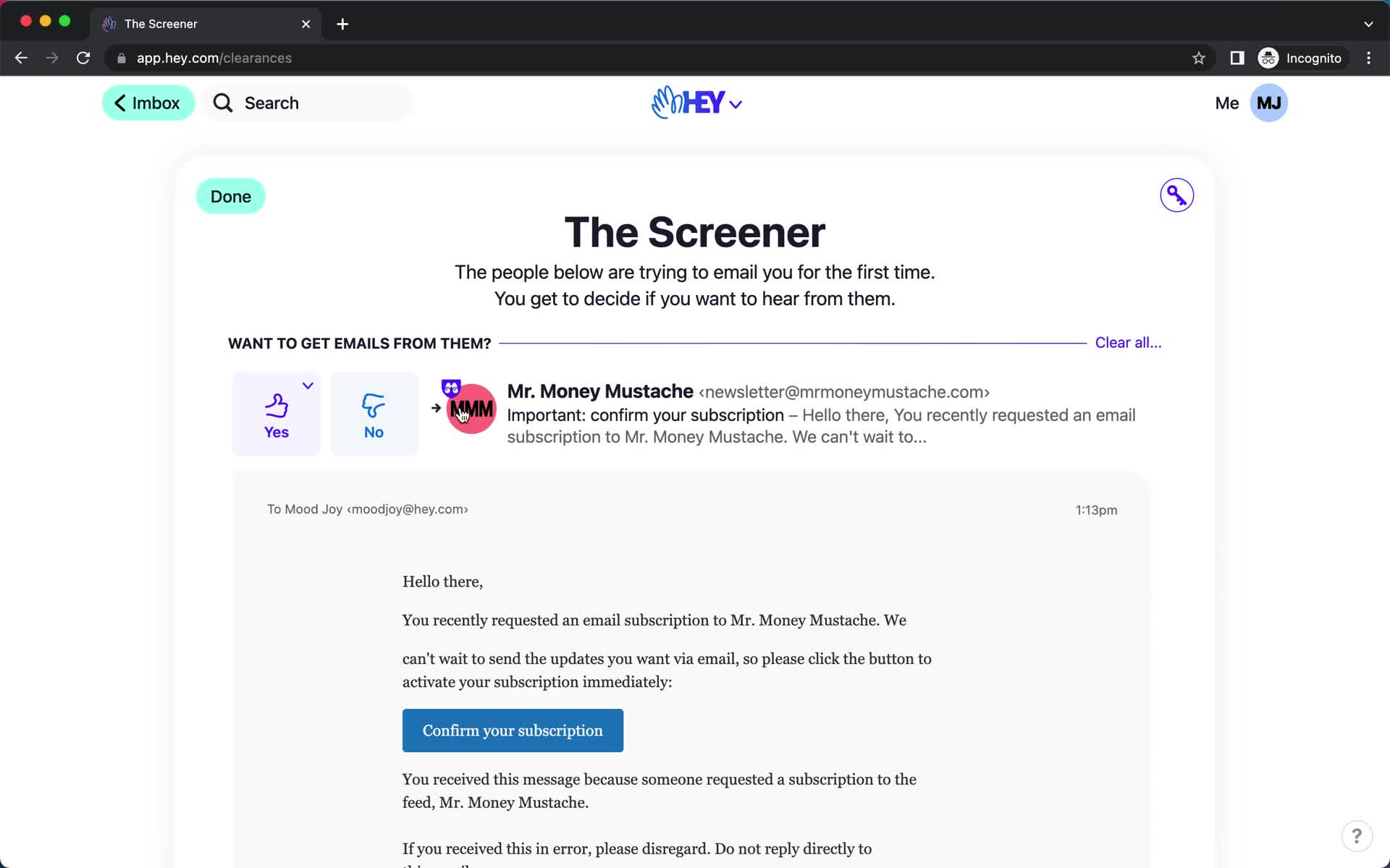 Screening on Hey video thumbnail