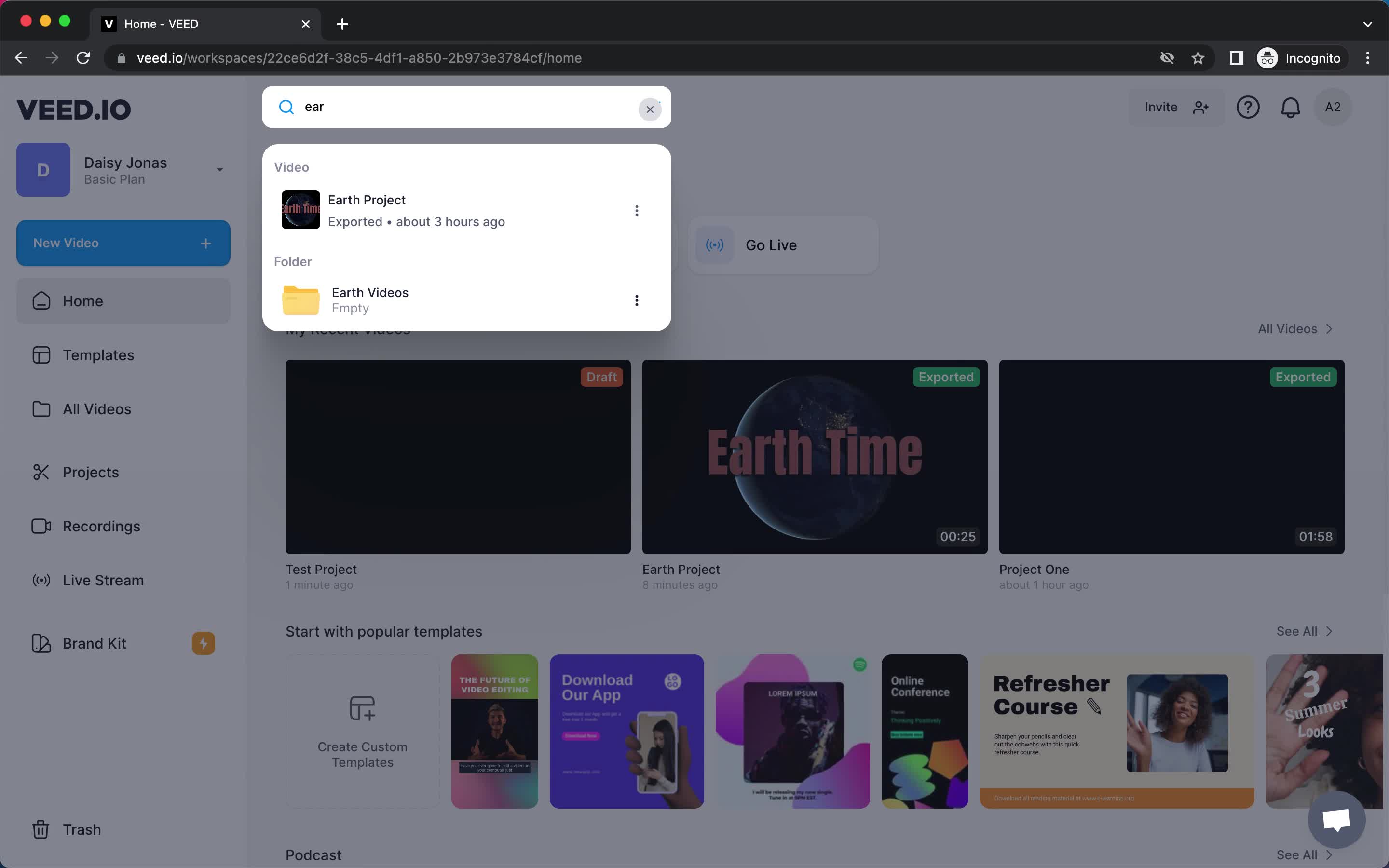 Searching on VEED.IO video thumbnail
