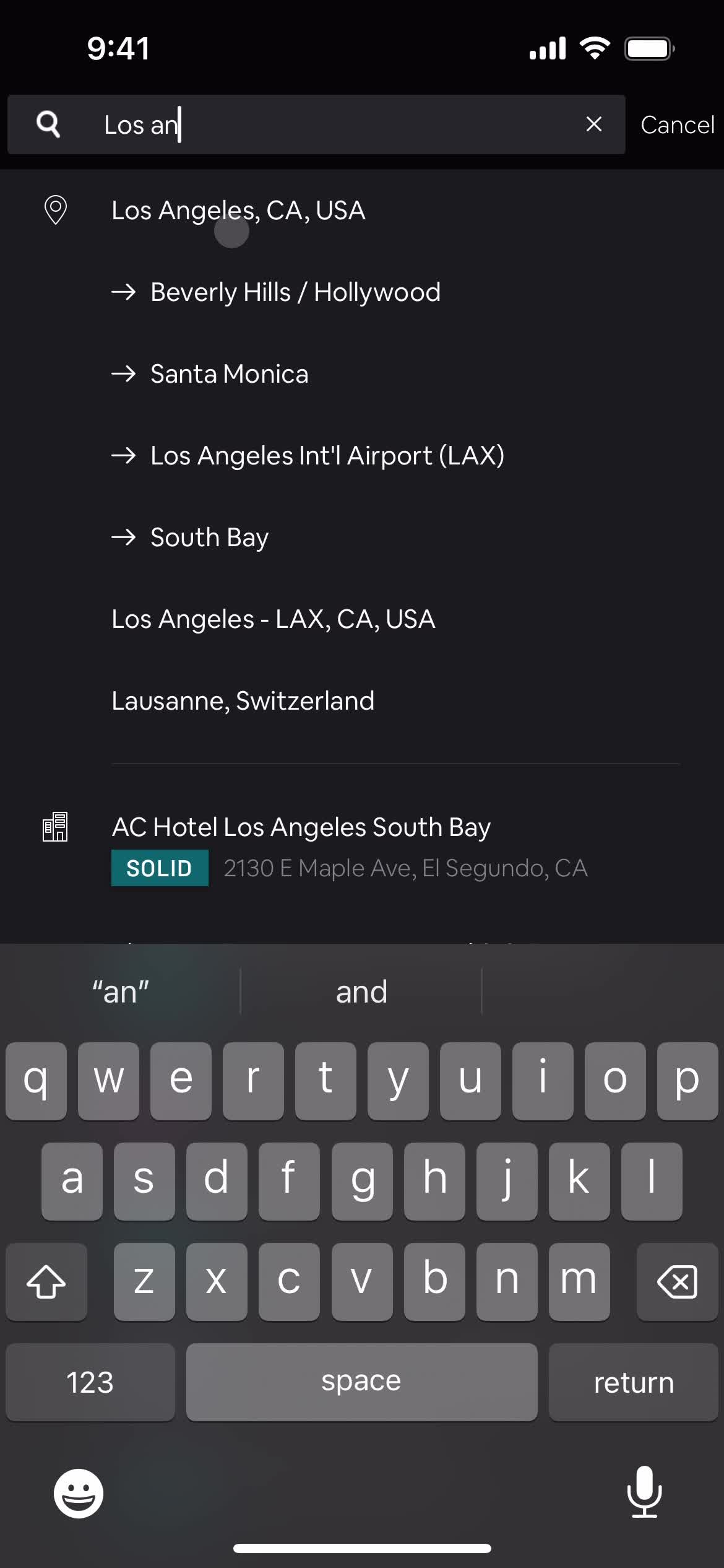 Searching screenshot
