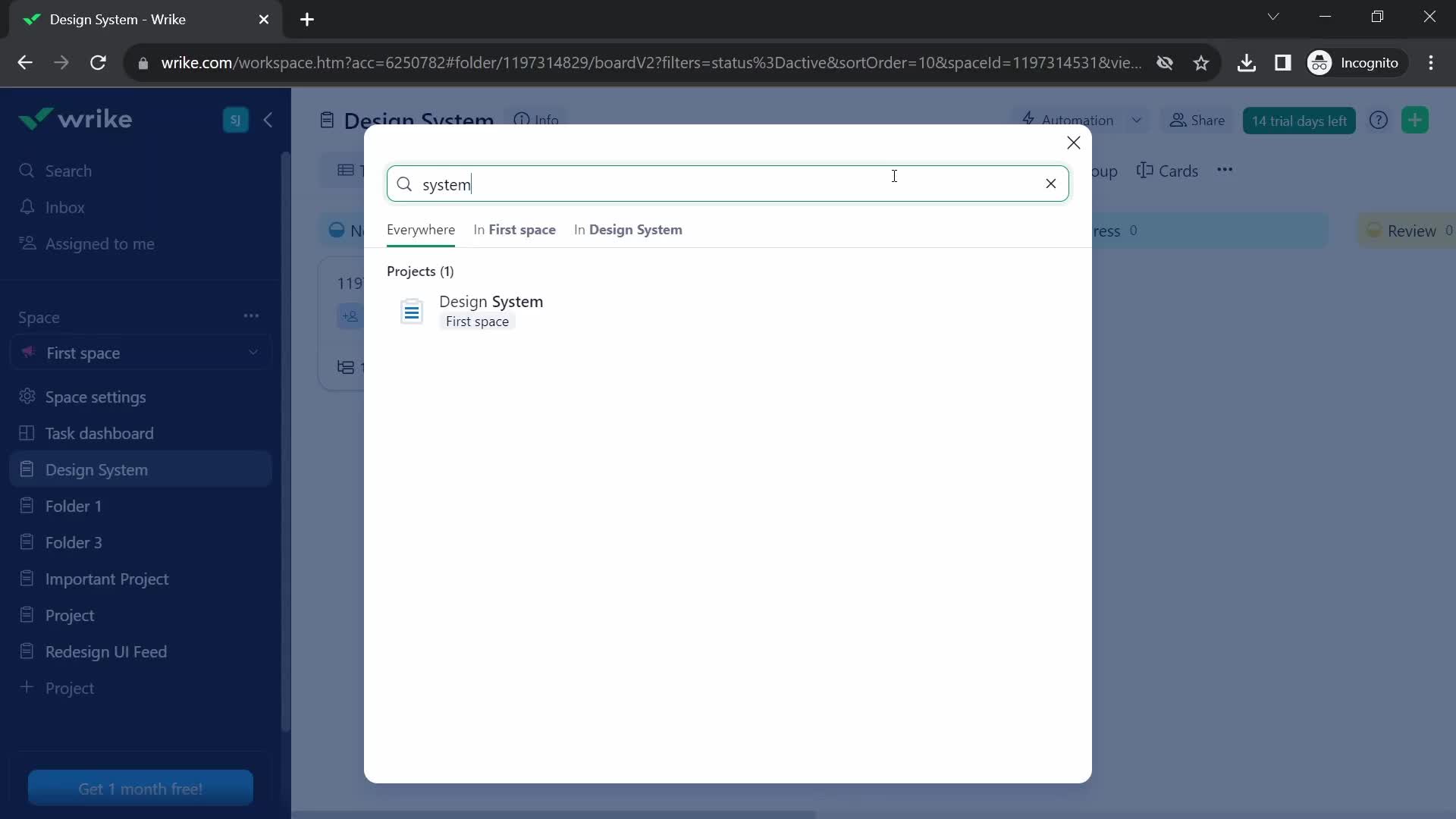 Searching screenshot