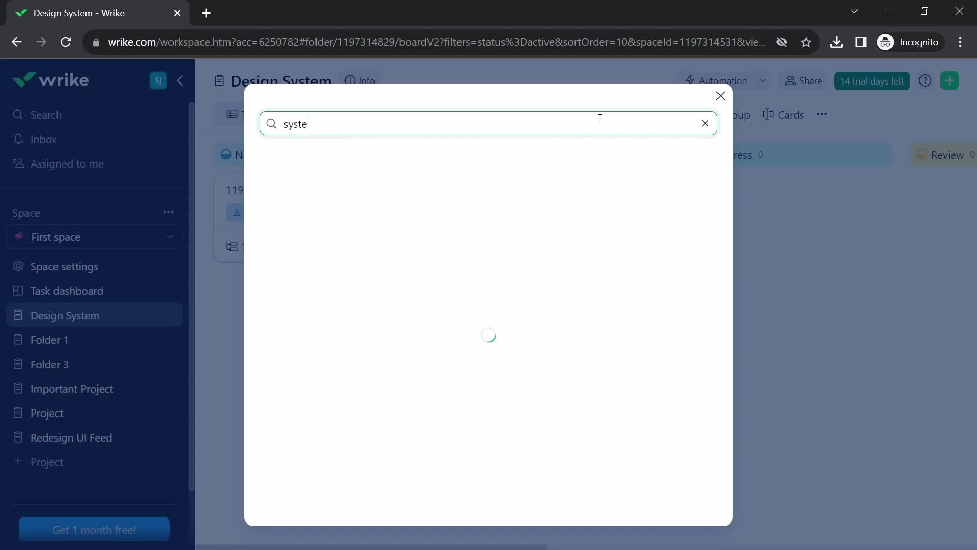Searching screenshot