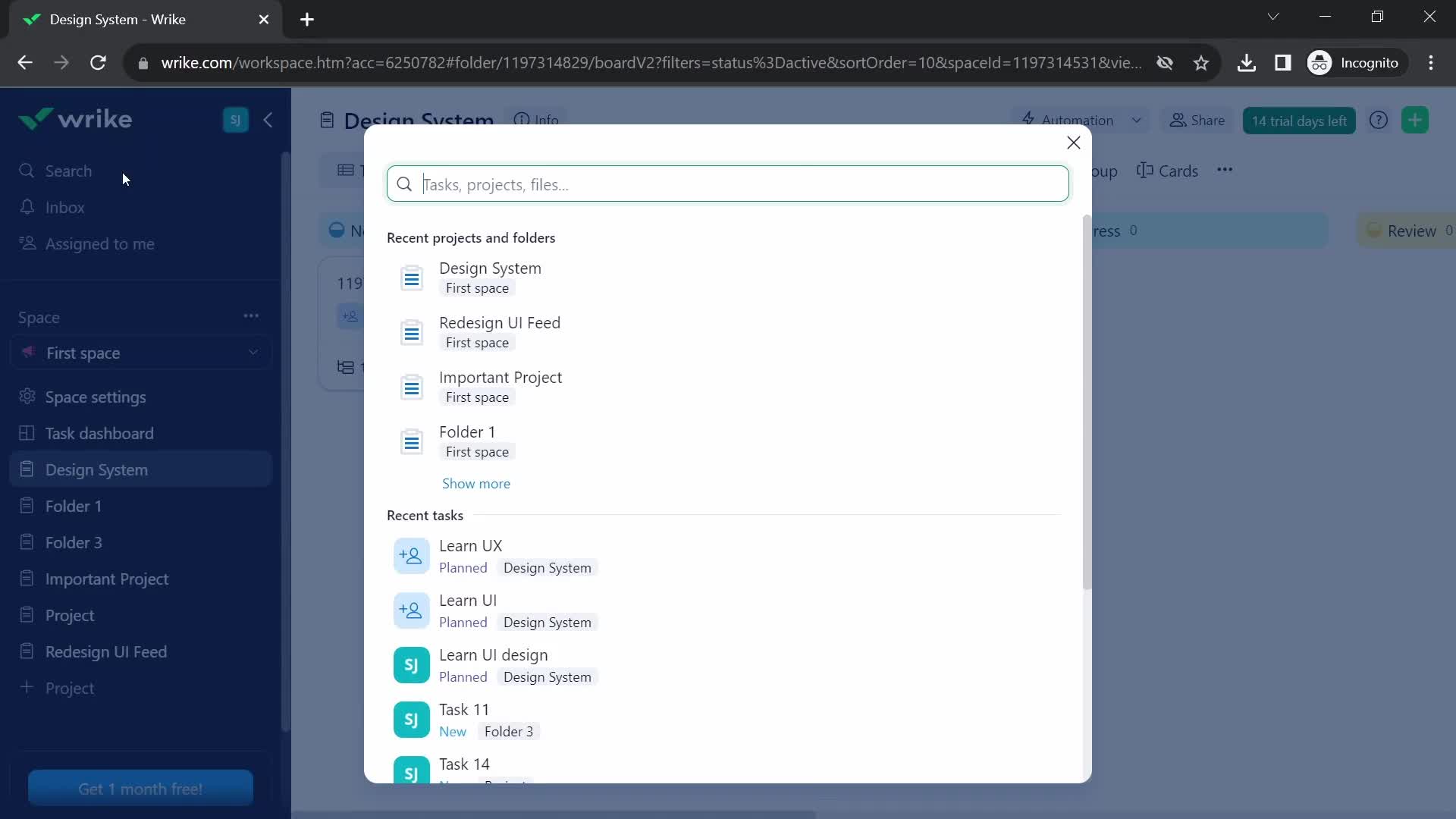 Searching screenshot