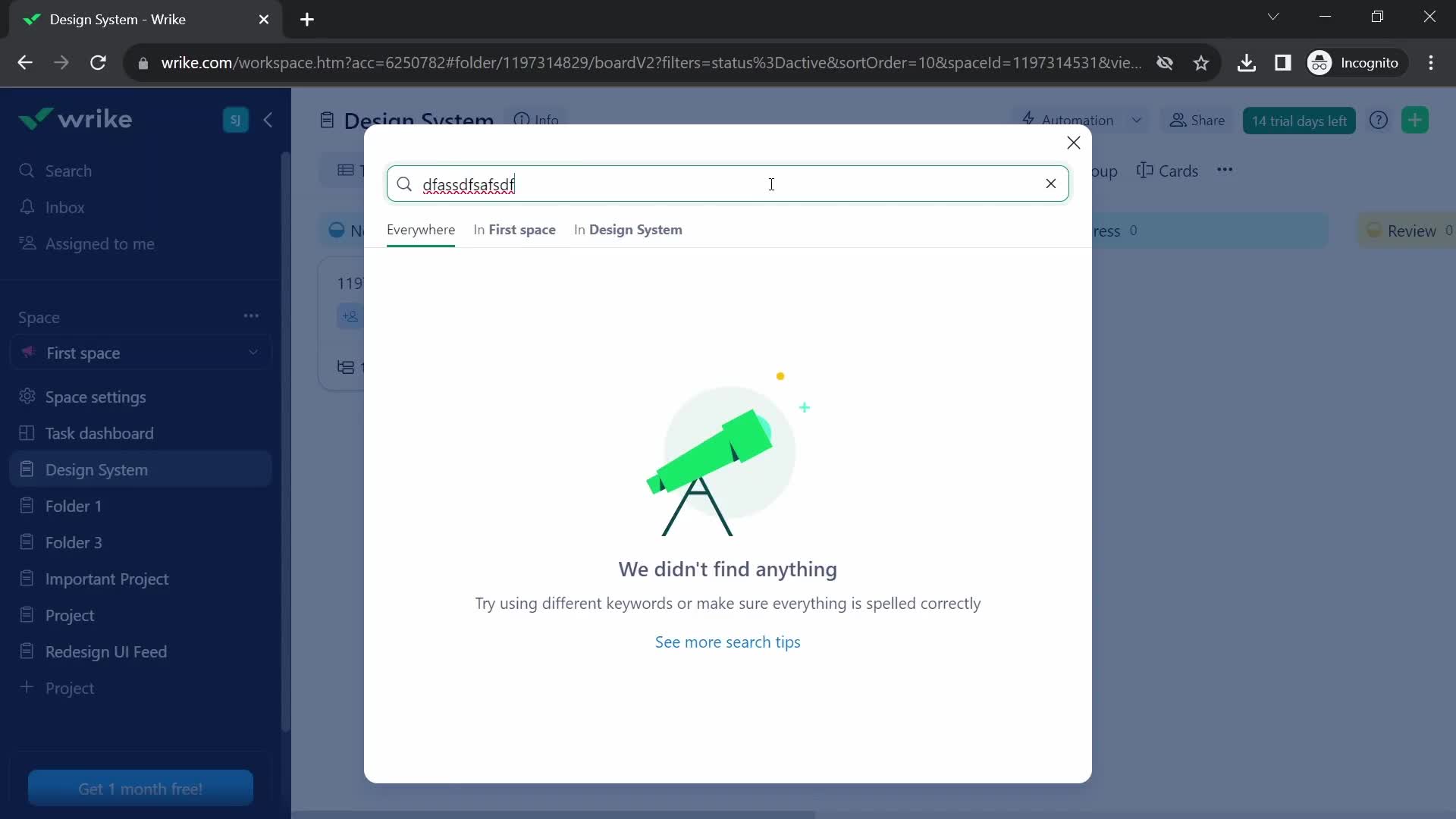 Searching screenshot