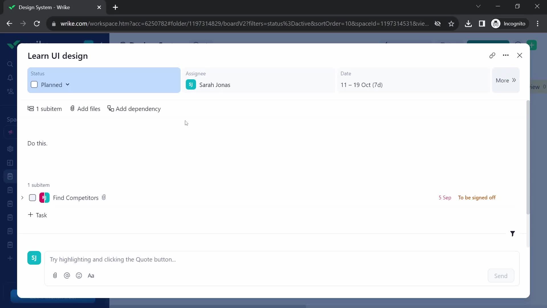 Searching screenshot