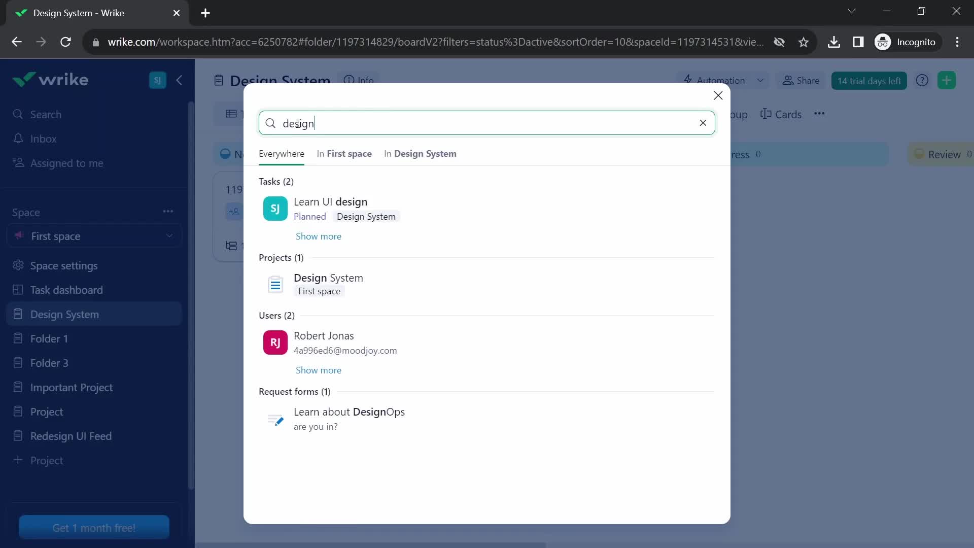 Searching screenshot