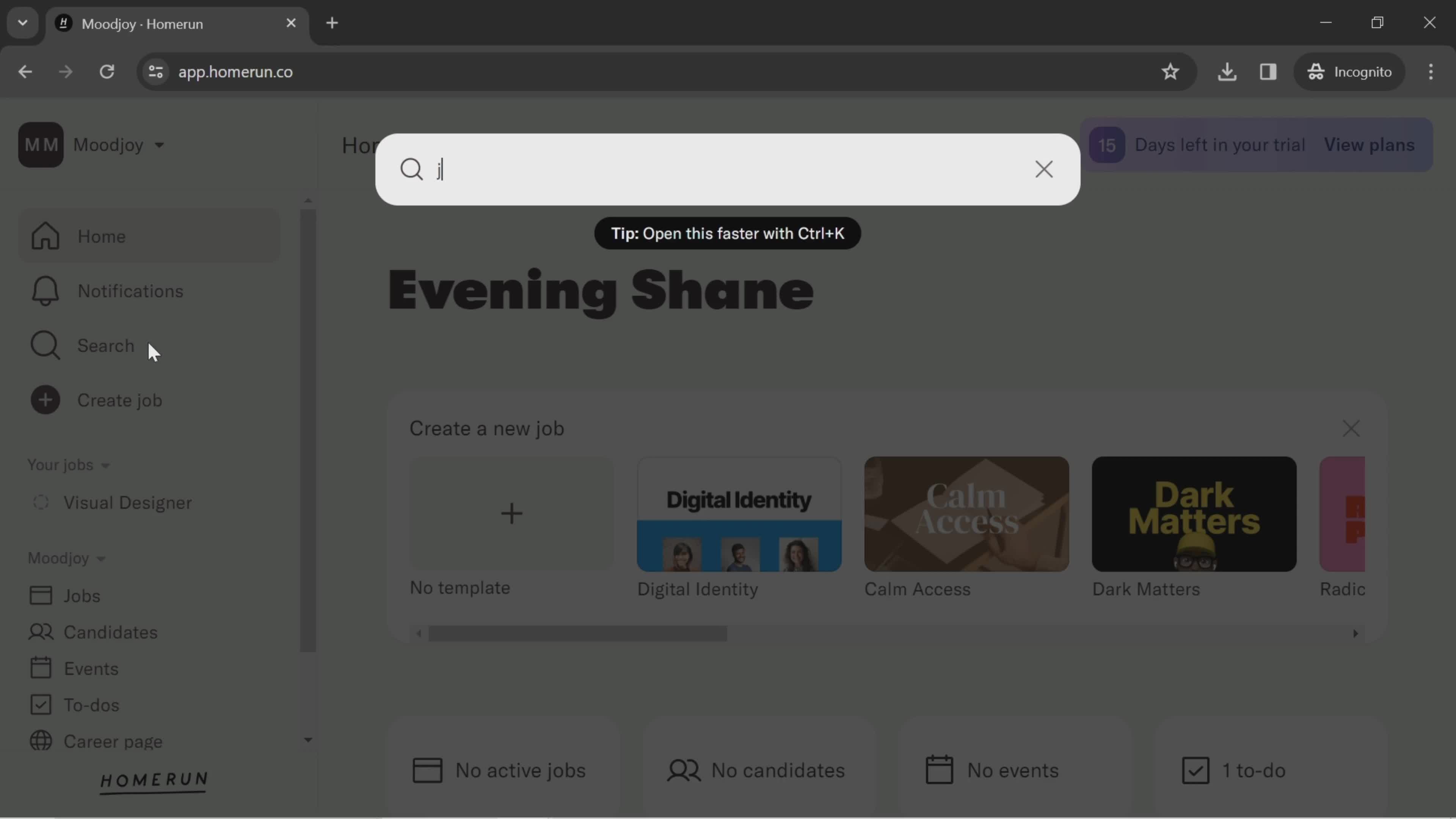 Searching screenshot