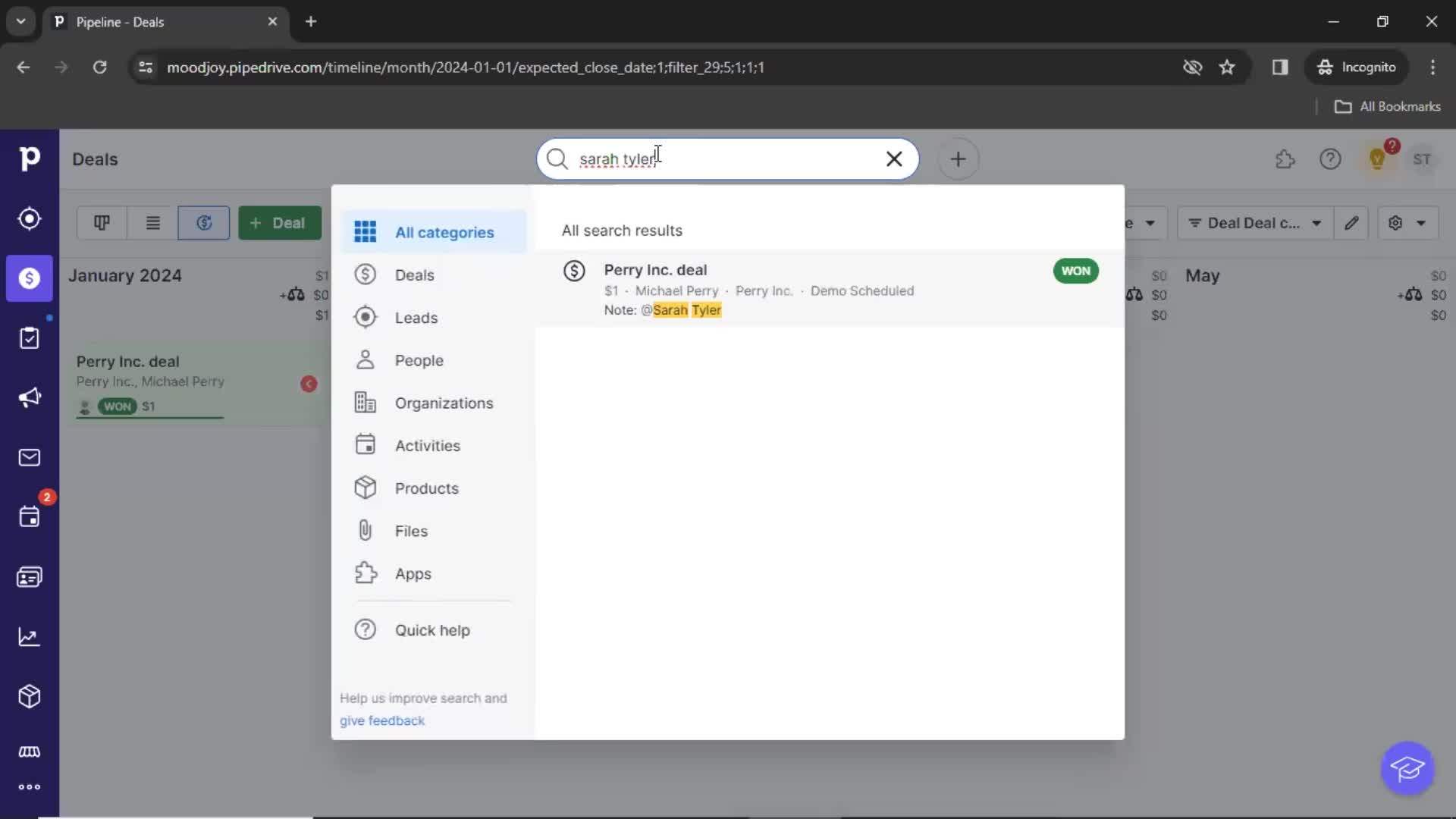 Searching on Pipedrive video thumbnail