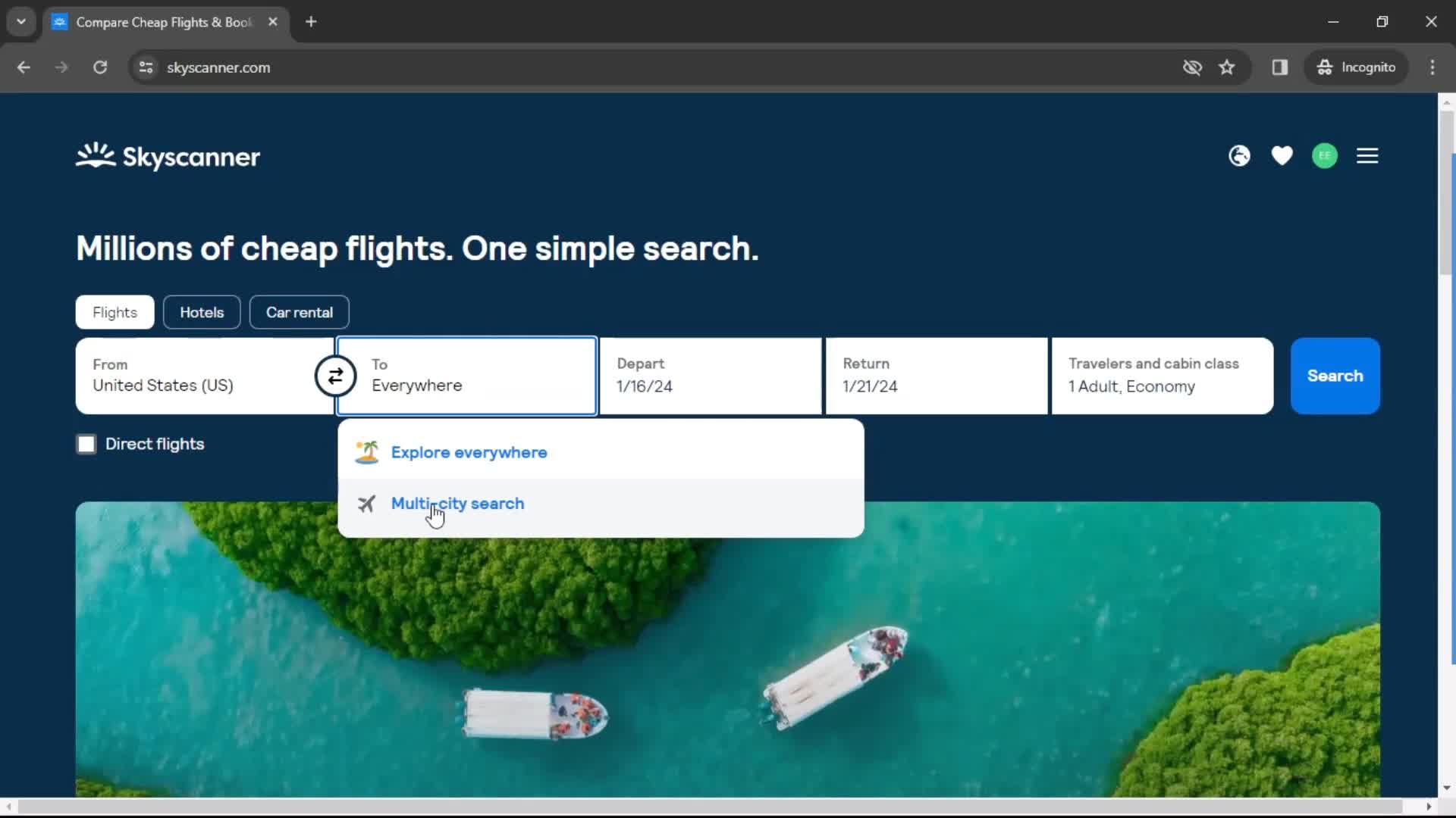 Searching on Skyscanner video thumbnail