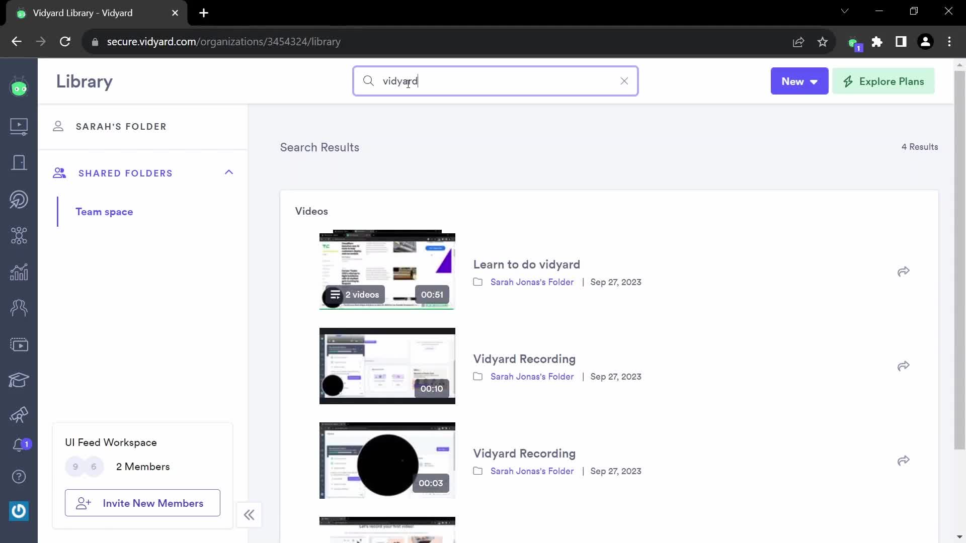 Searching on Vidyard video thumbnail