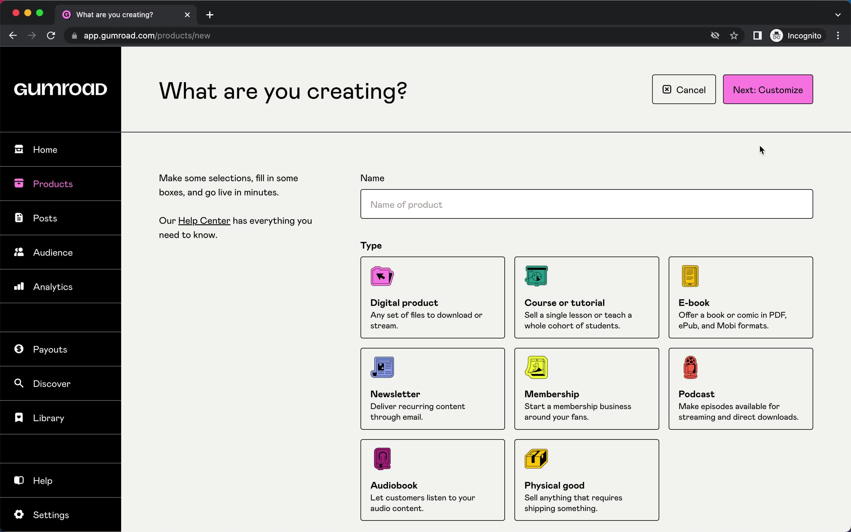 Adding a product on Gumroad video thumbnail