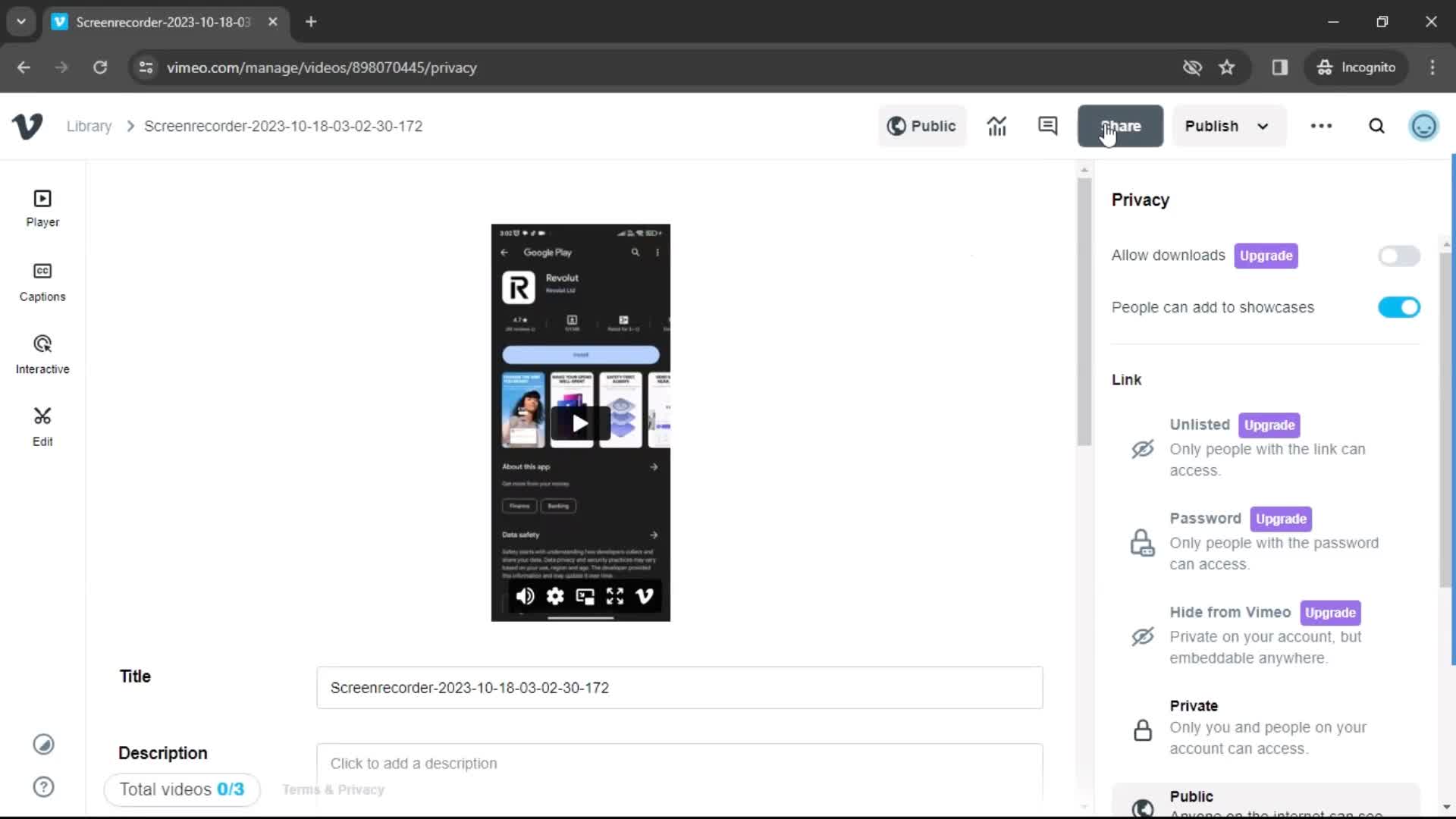 Sharing screenshot