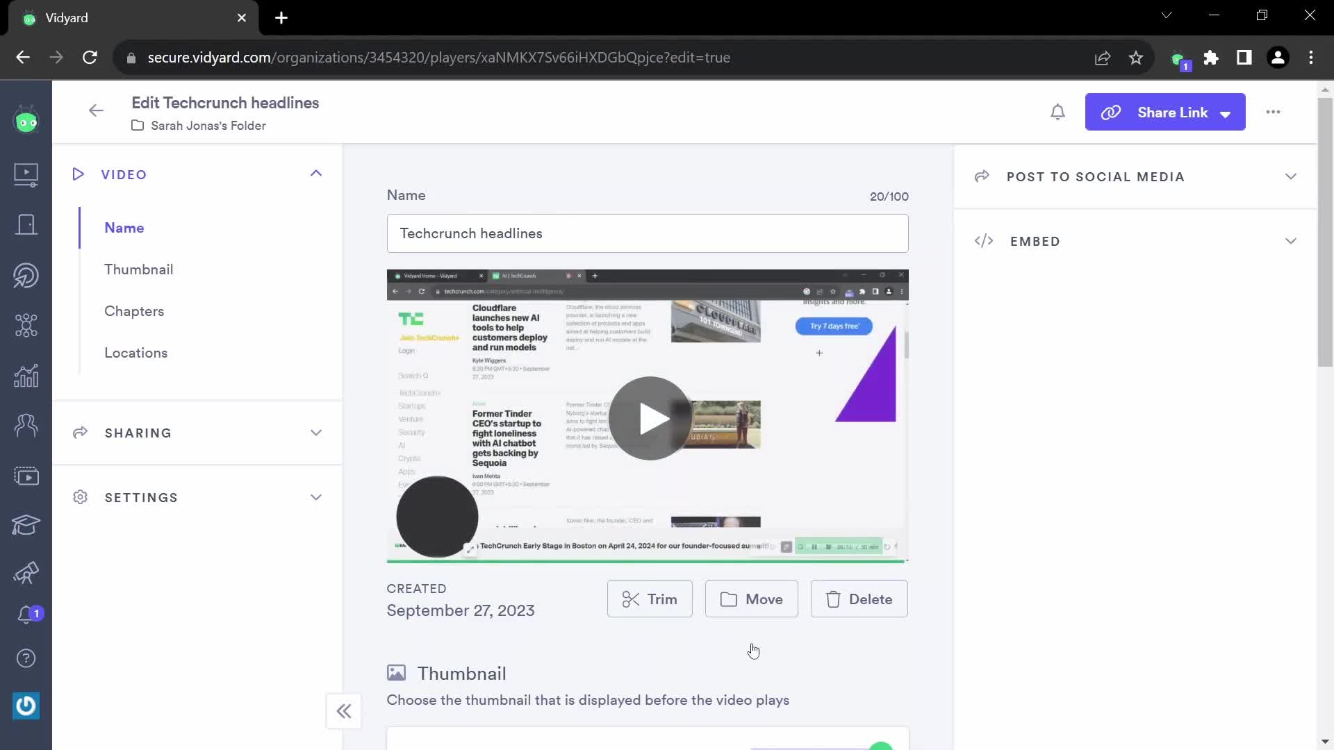 Sharing on Vidyard video thumbnail