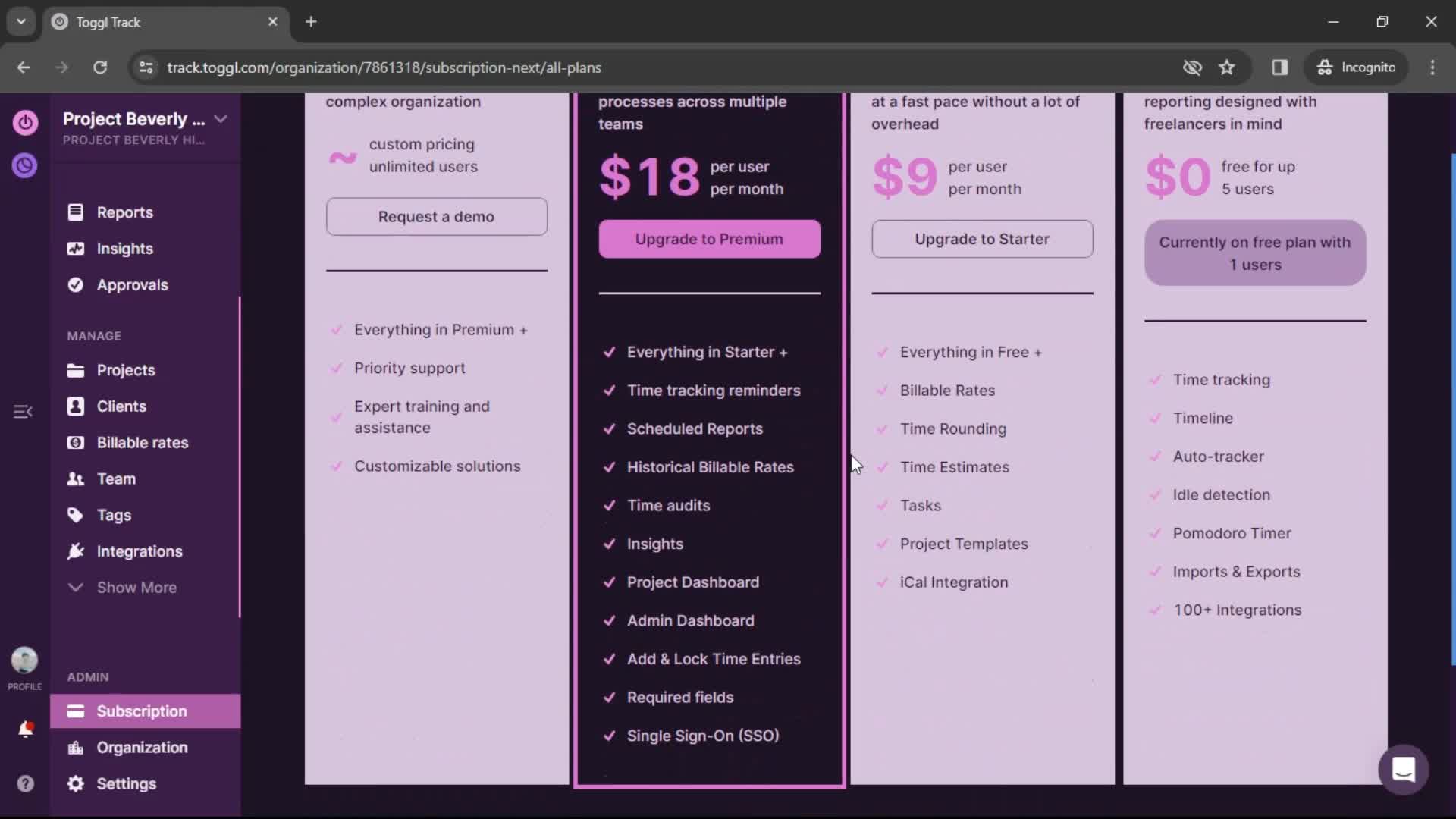 Upgrading your account on Toggl Track video thumbnail