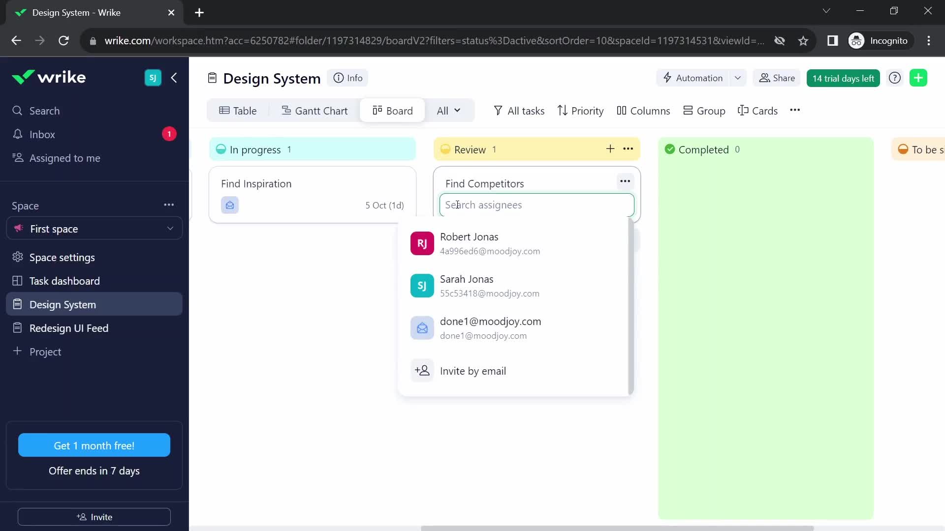 Tasks screenshot