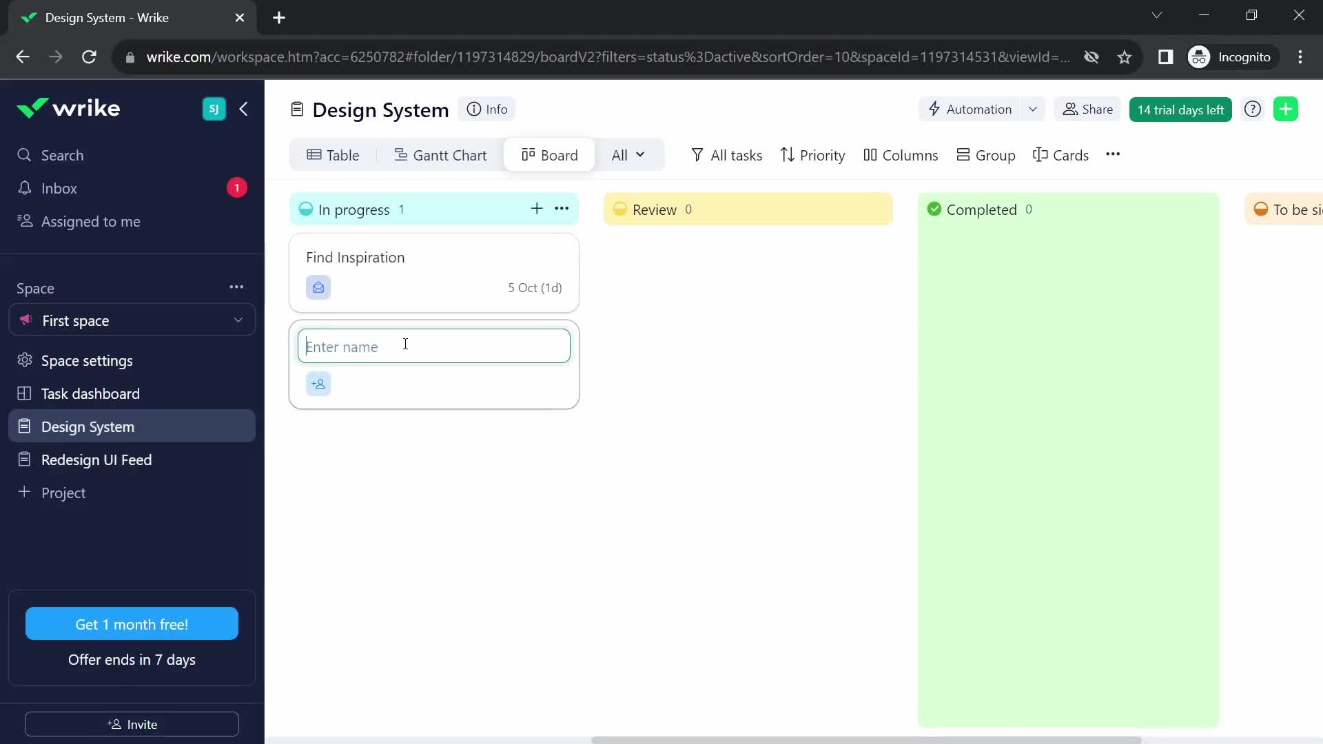 Tasks screenshot
