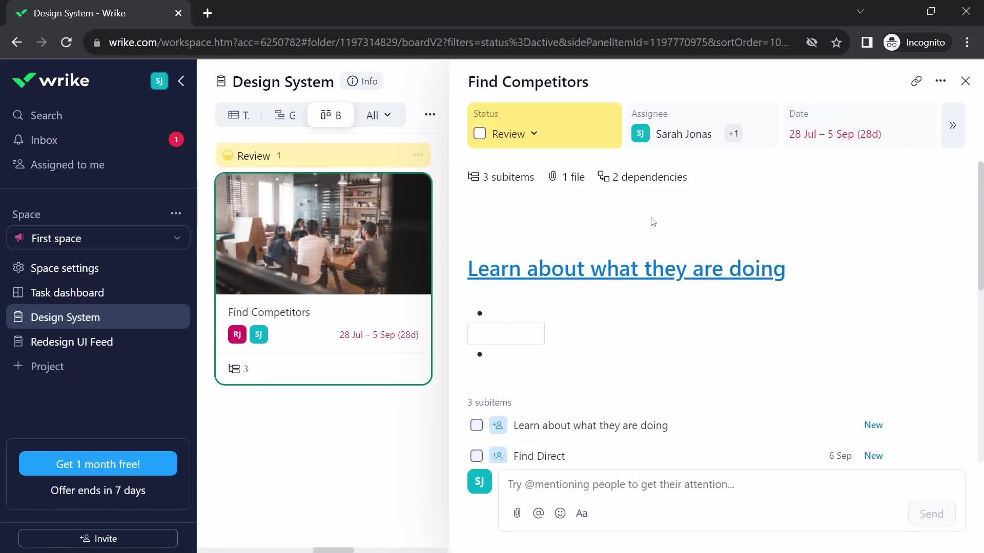 Tasks screenshot