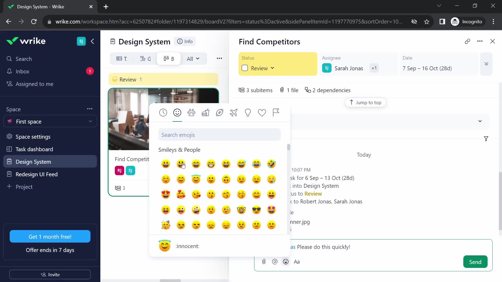 Tasks screenshot