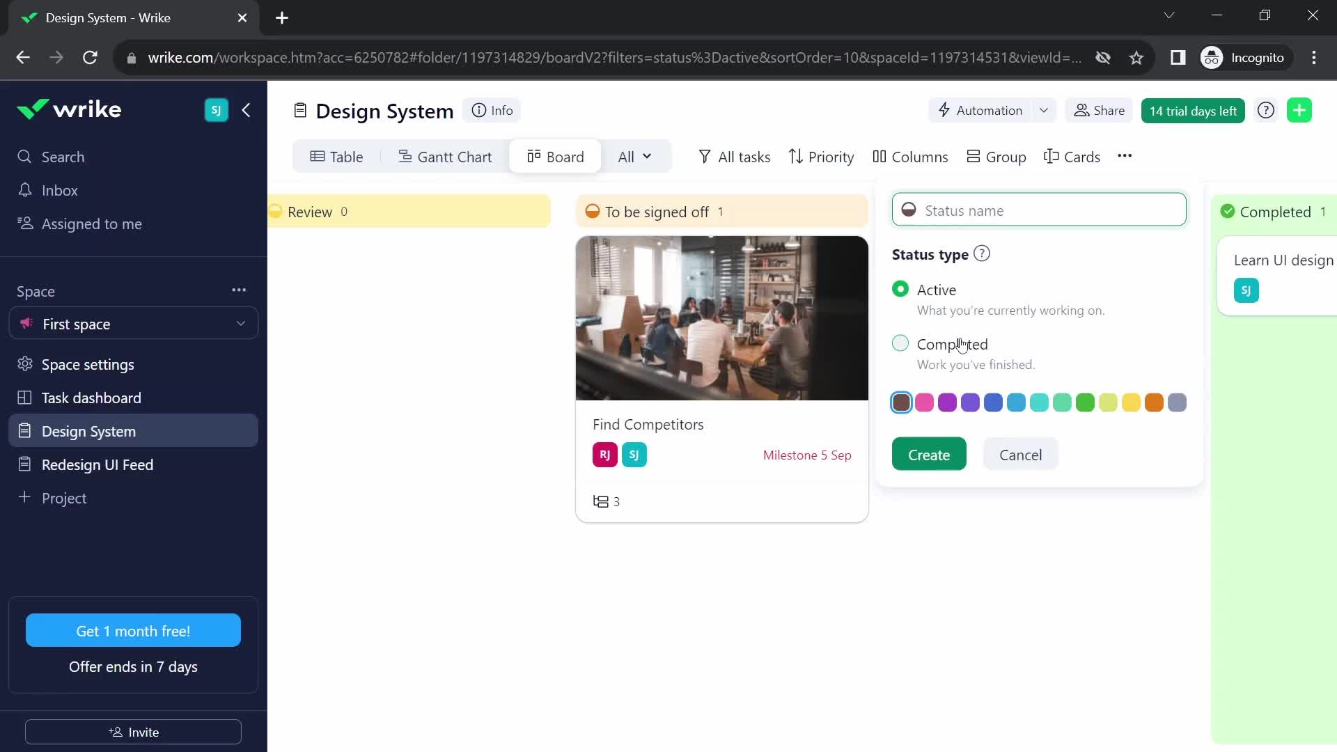 Tasks screenshot