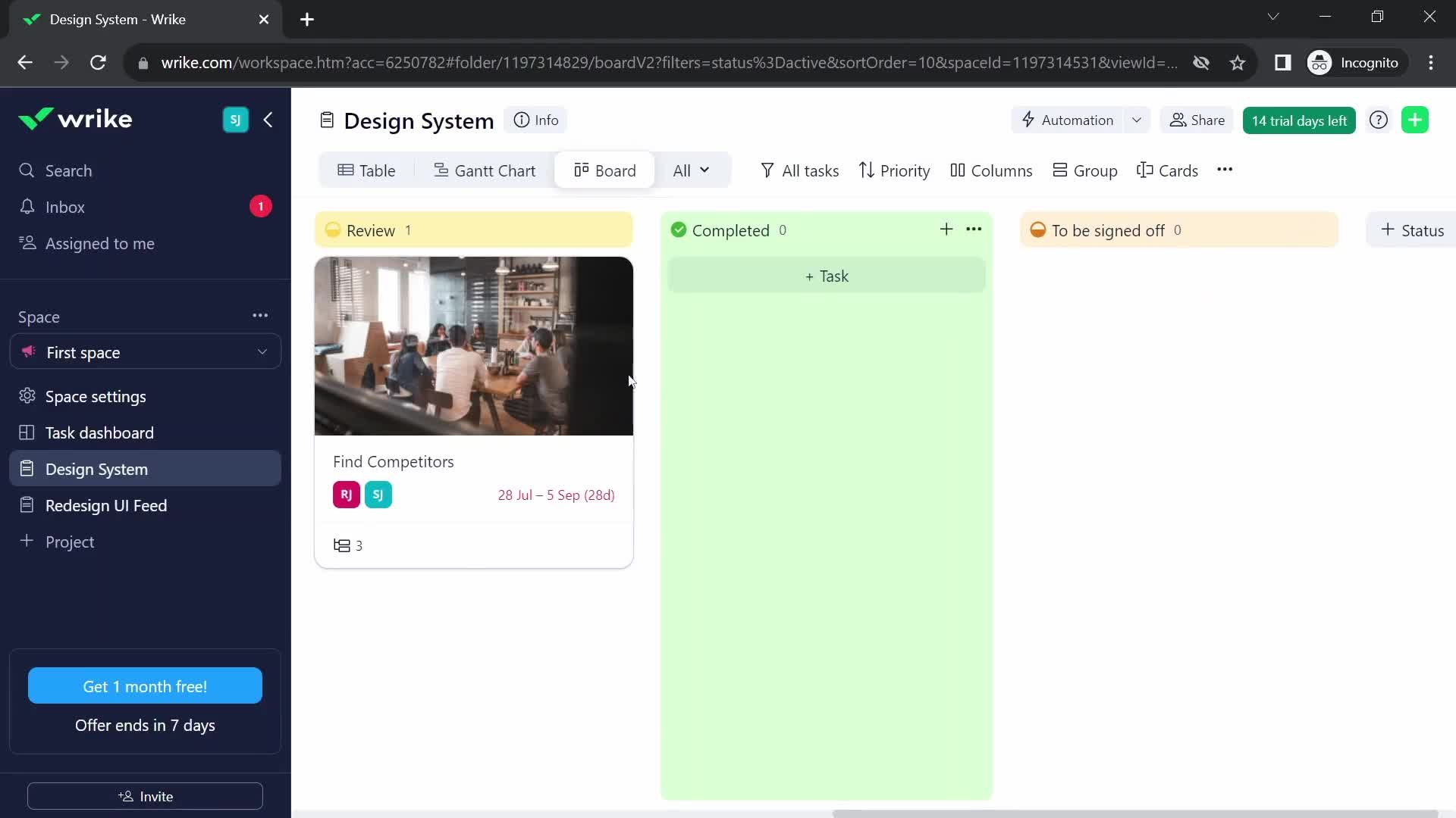 Tasks screenshot