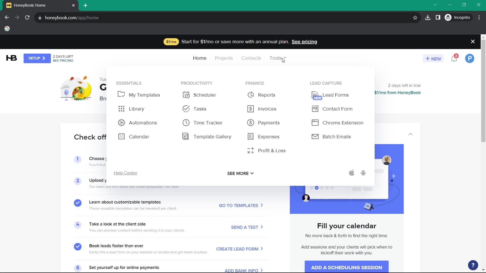 Time tracking screenshot