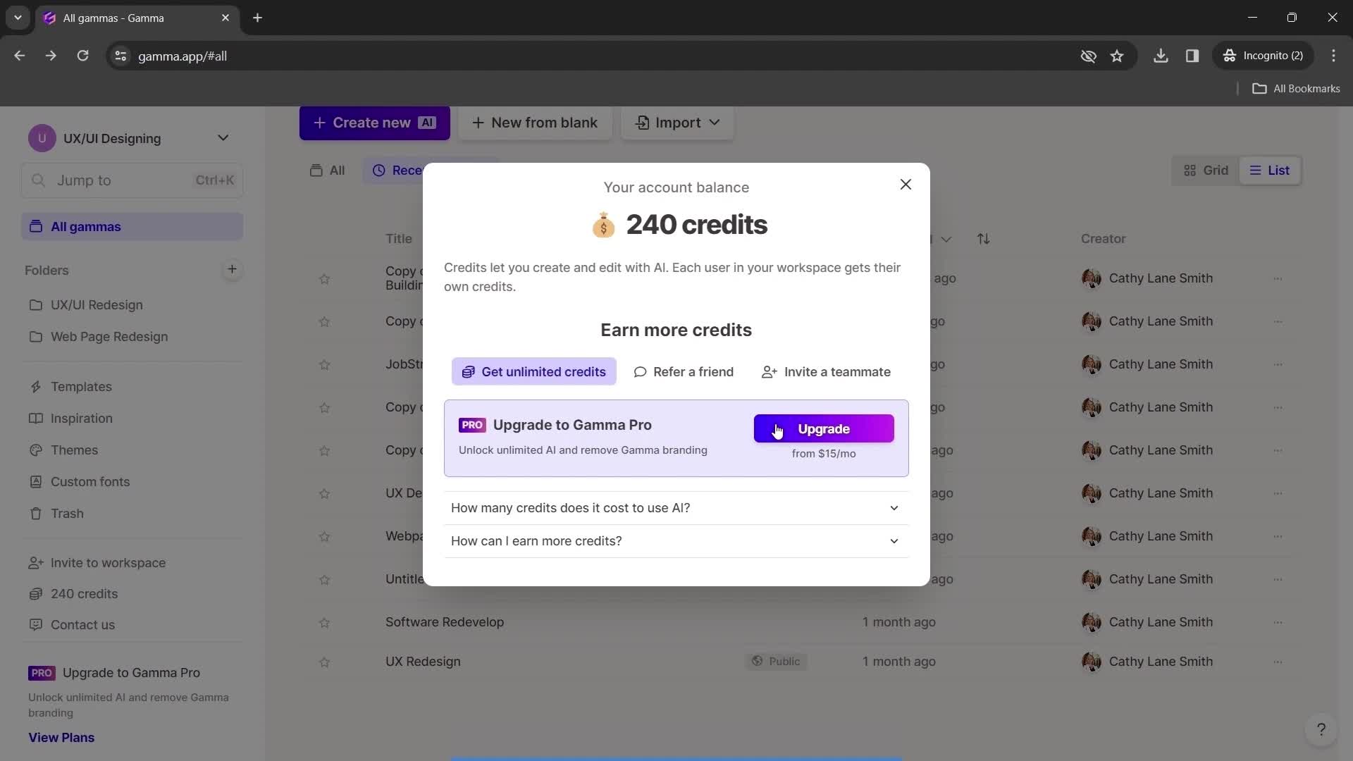 Upgrading your account on Gamma video thumbnail