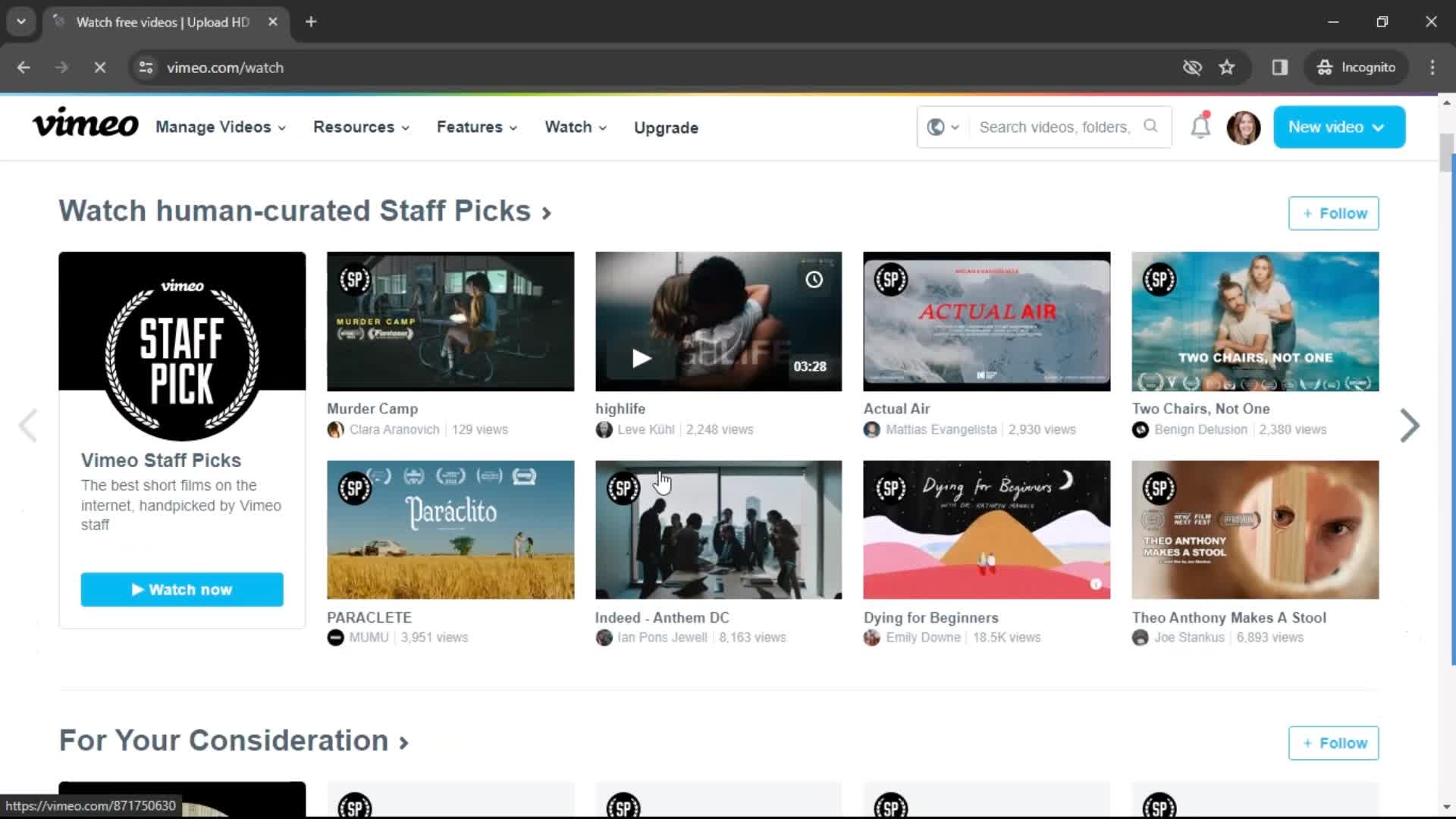 Watching videos on Vimeo video thumbnail