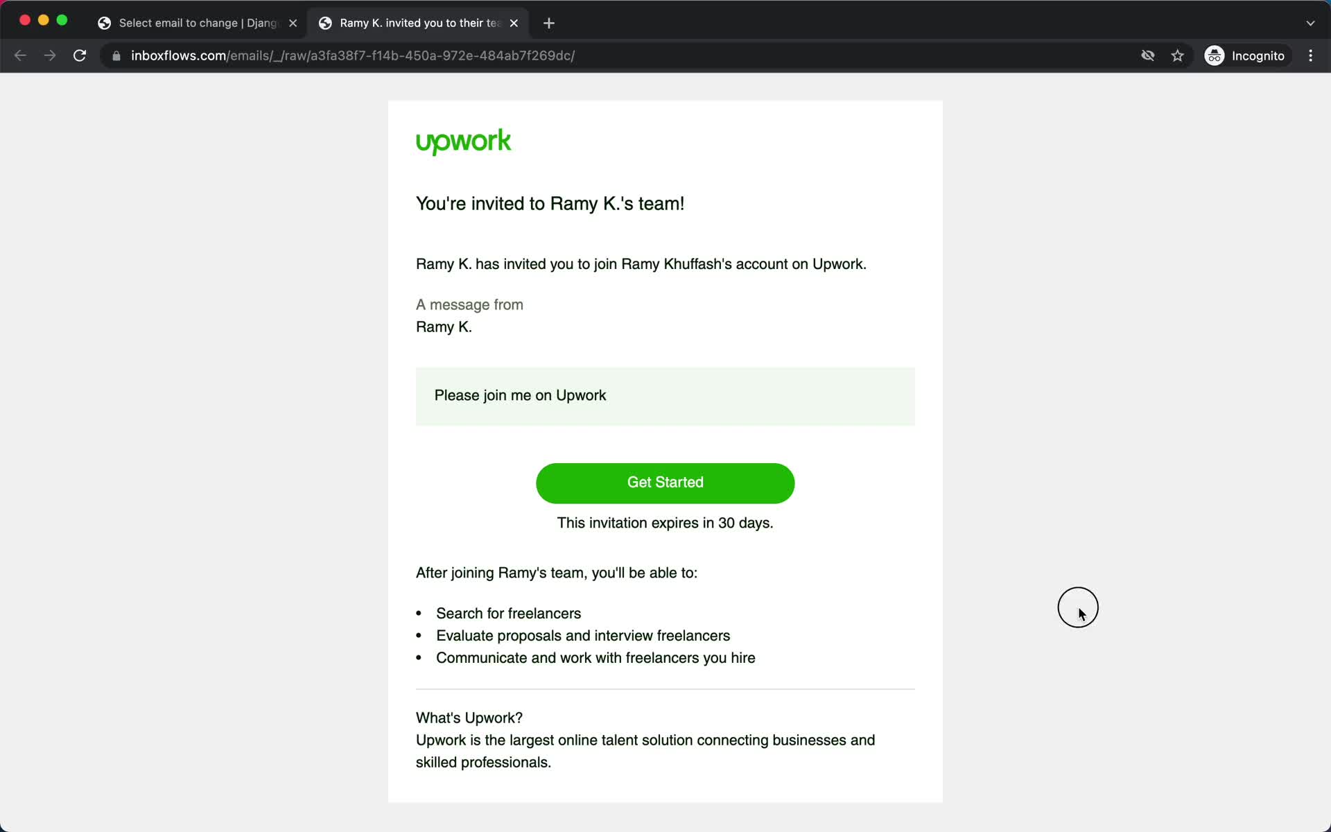 Accepting an invite on Upwork video thumbnail