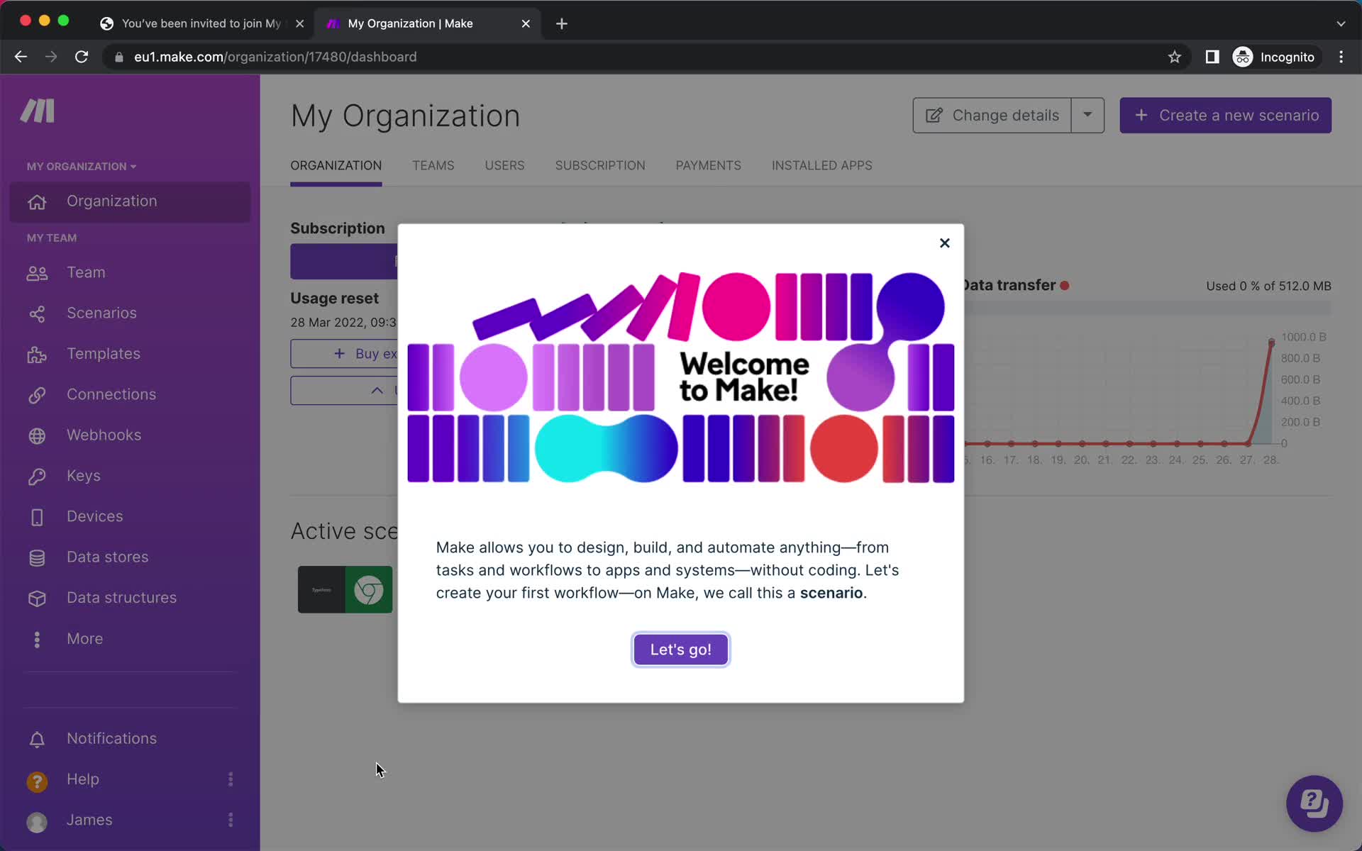 Accepting an invite on Make.com video thumbnail
