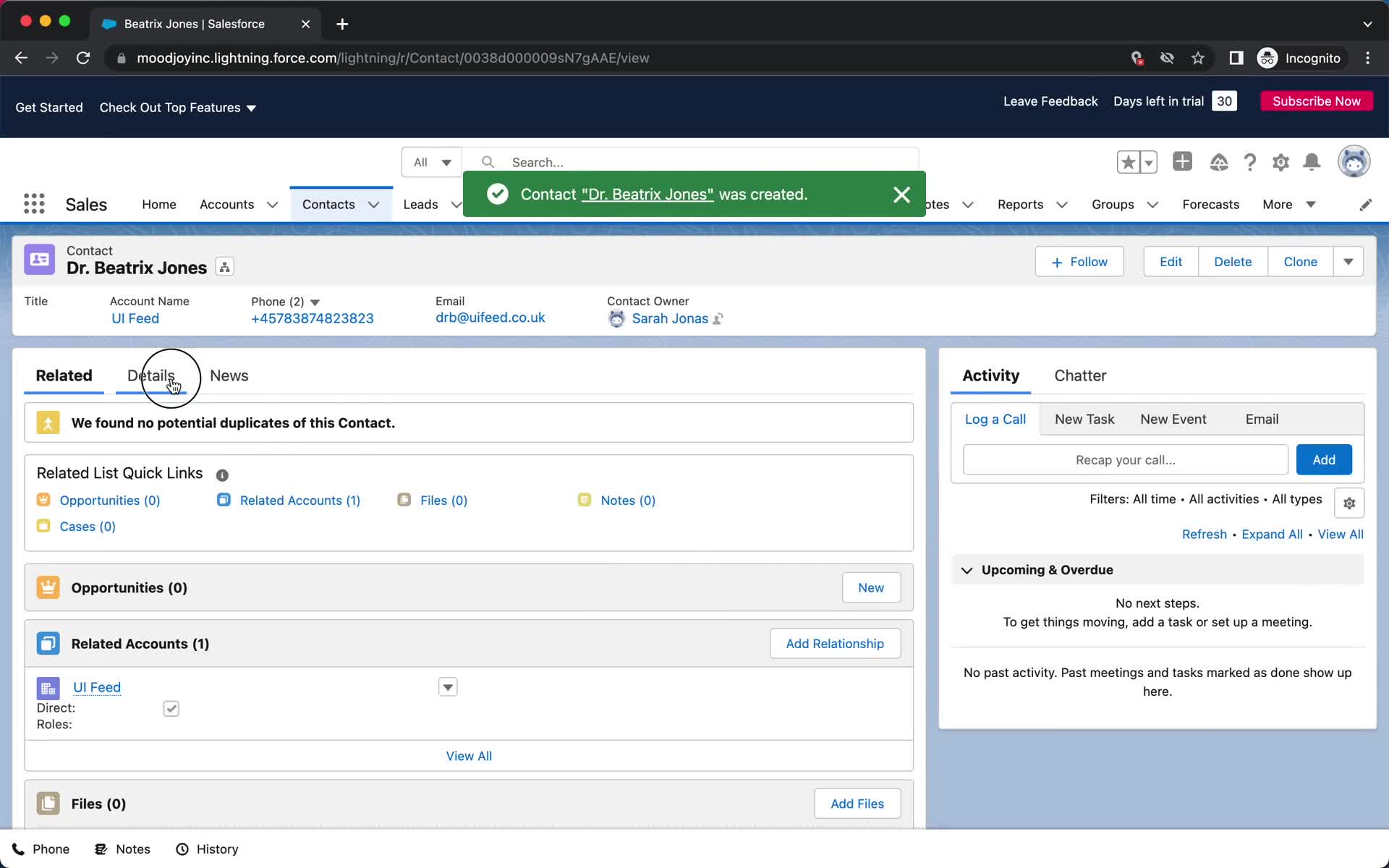 Adding customer to waitlist screenshot