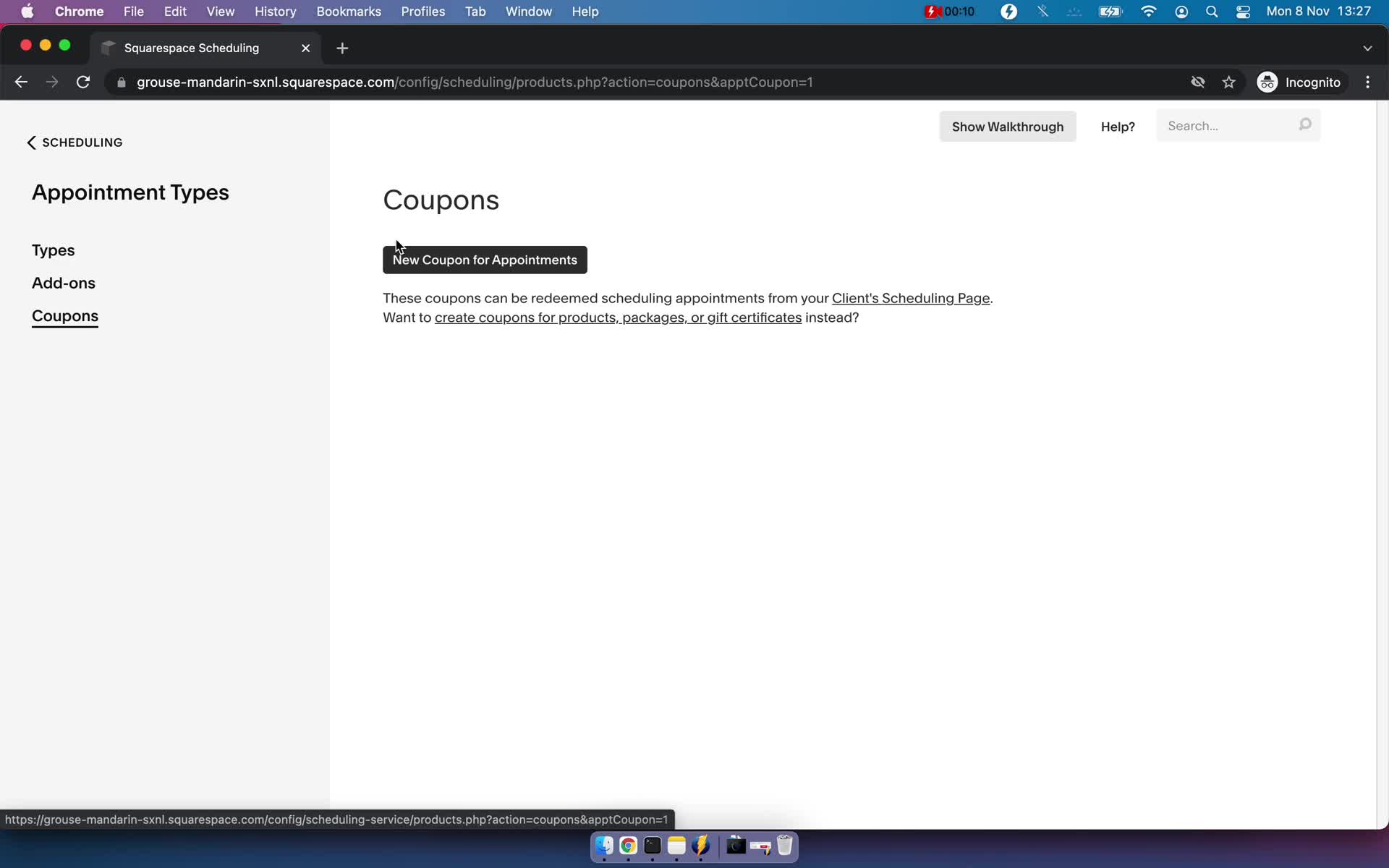 Creating a discount code on Squarespace Scheduling video thumbnail