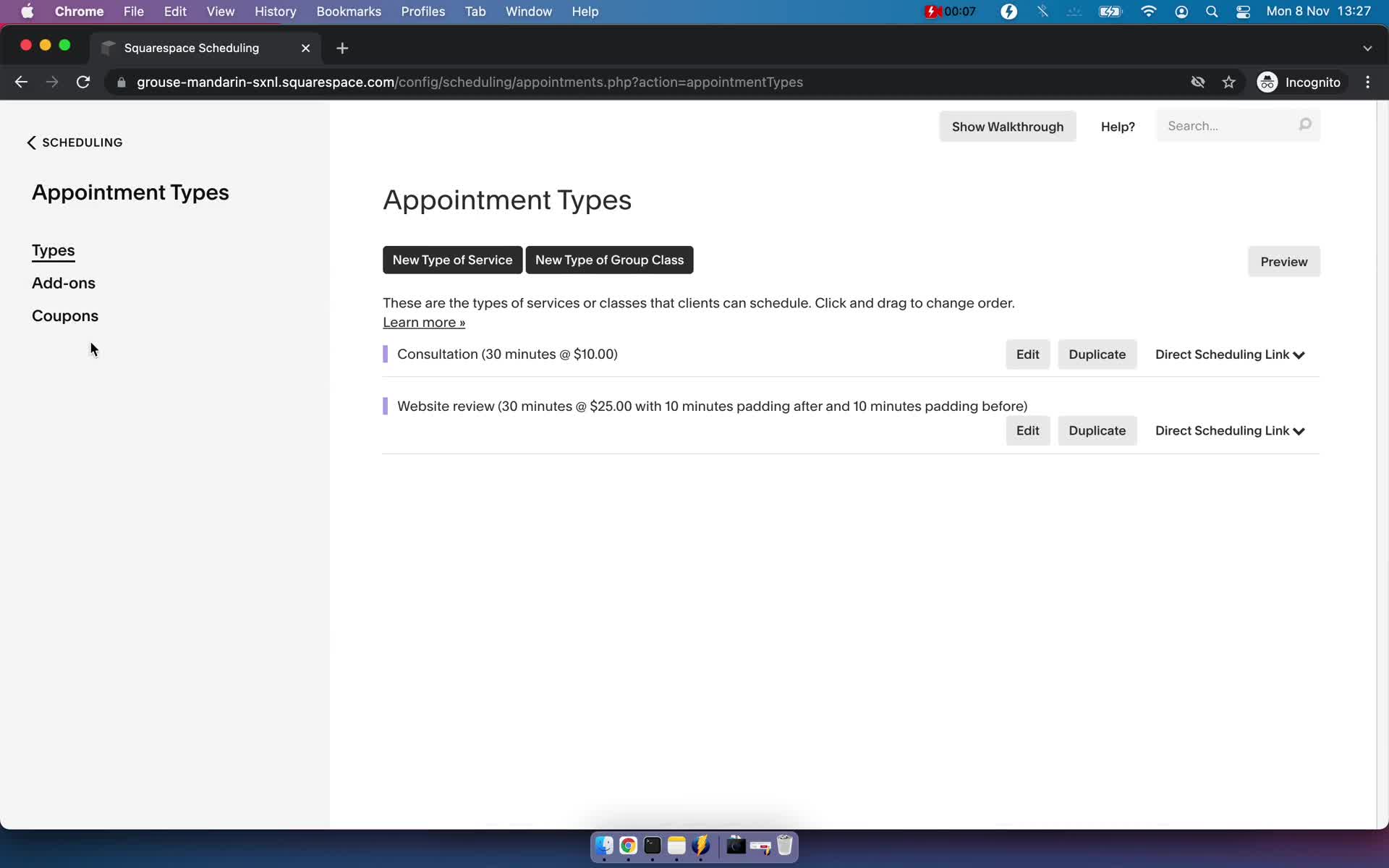Creating a discount code on Squarespace Scheduling video thumbnail