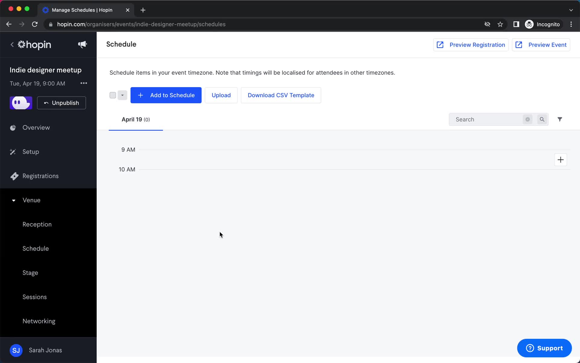 Creating a schedule on Hopin video thumbnail