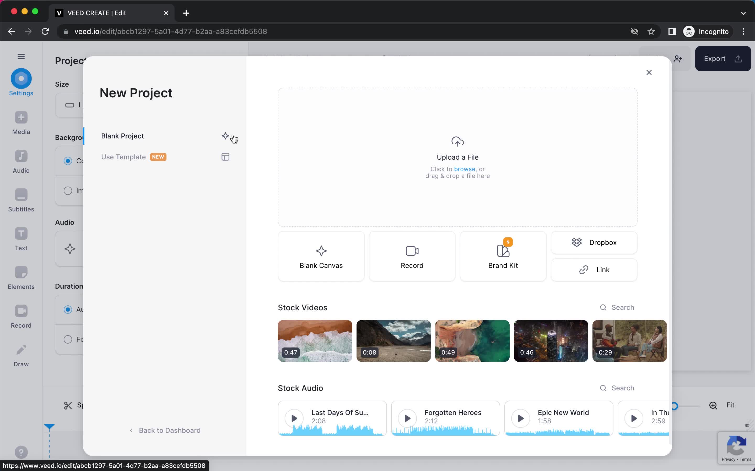 Editing a video on VEED.IO video thumbnail