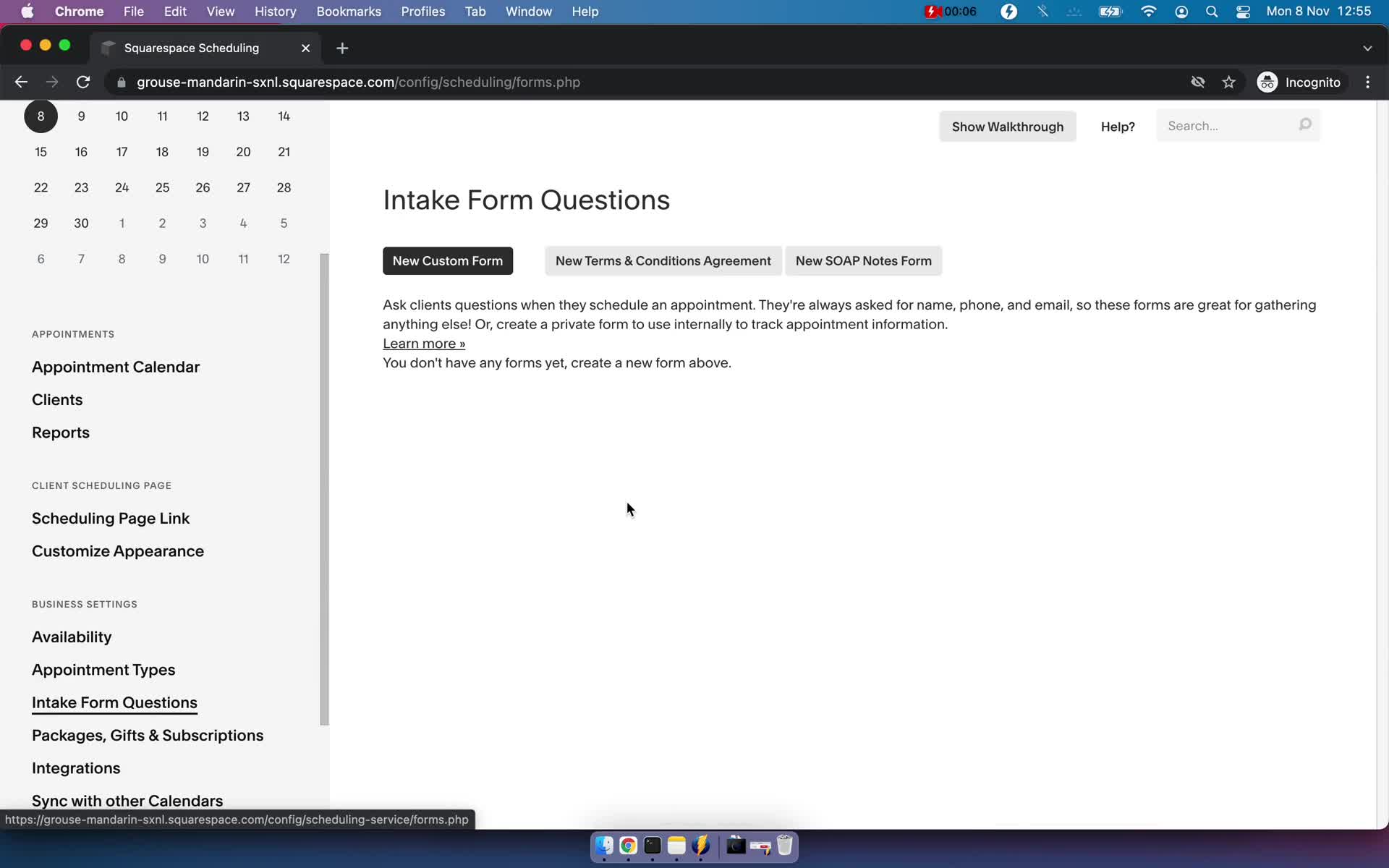 Creating a form on Squarespace Scheduling video thumbnail