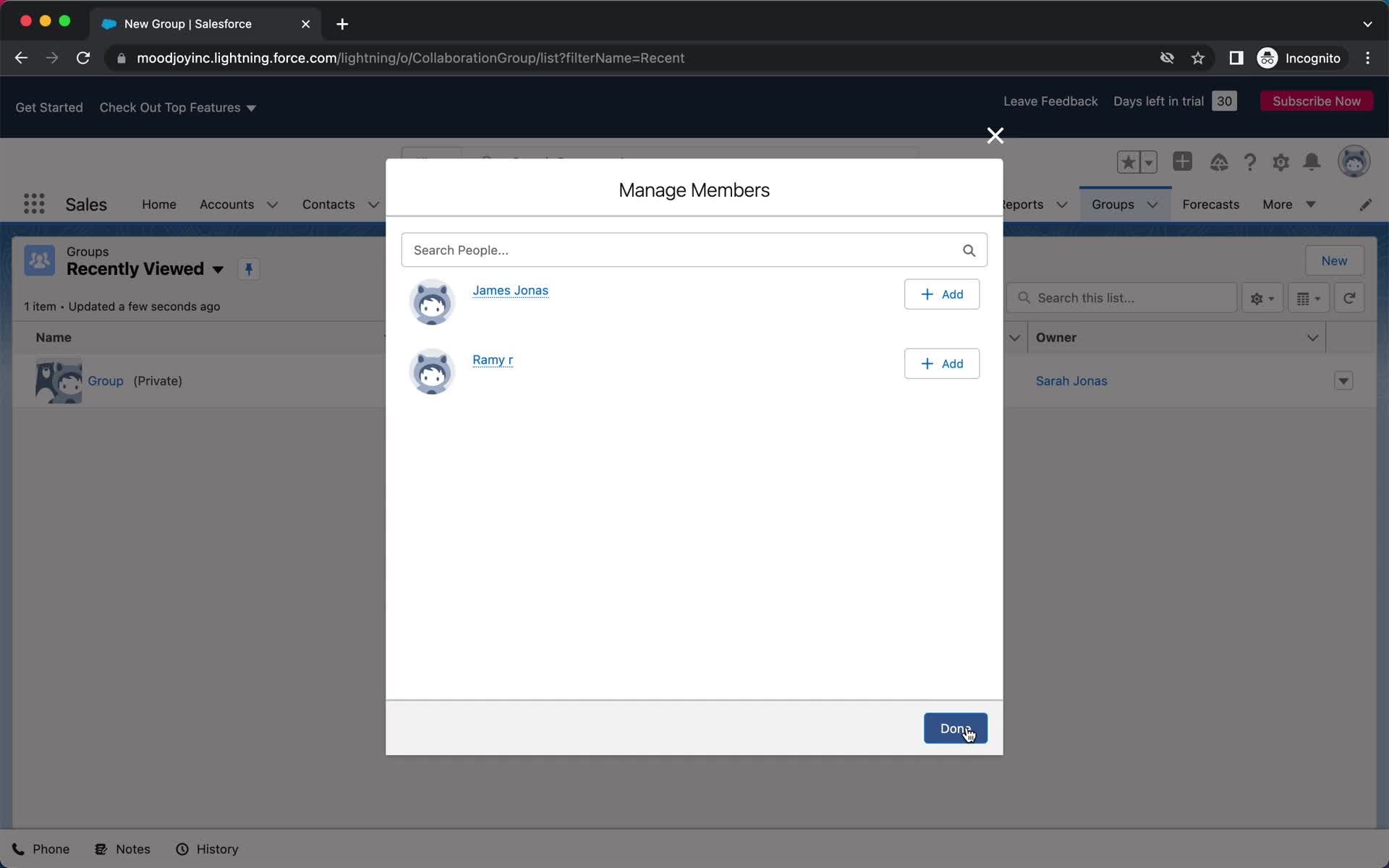Creating a group screenshot