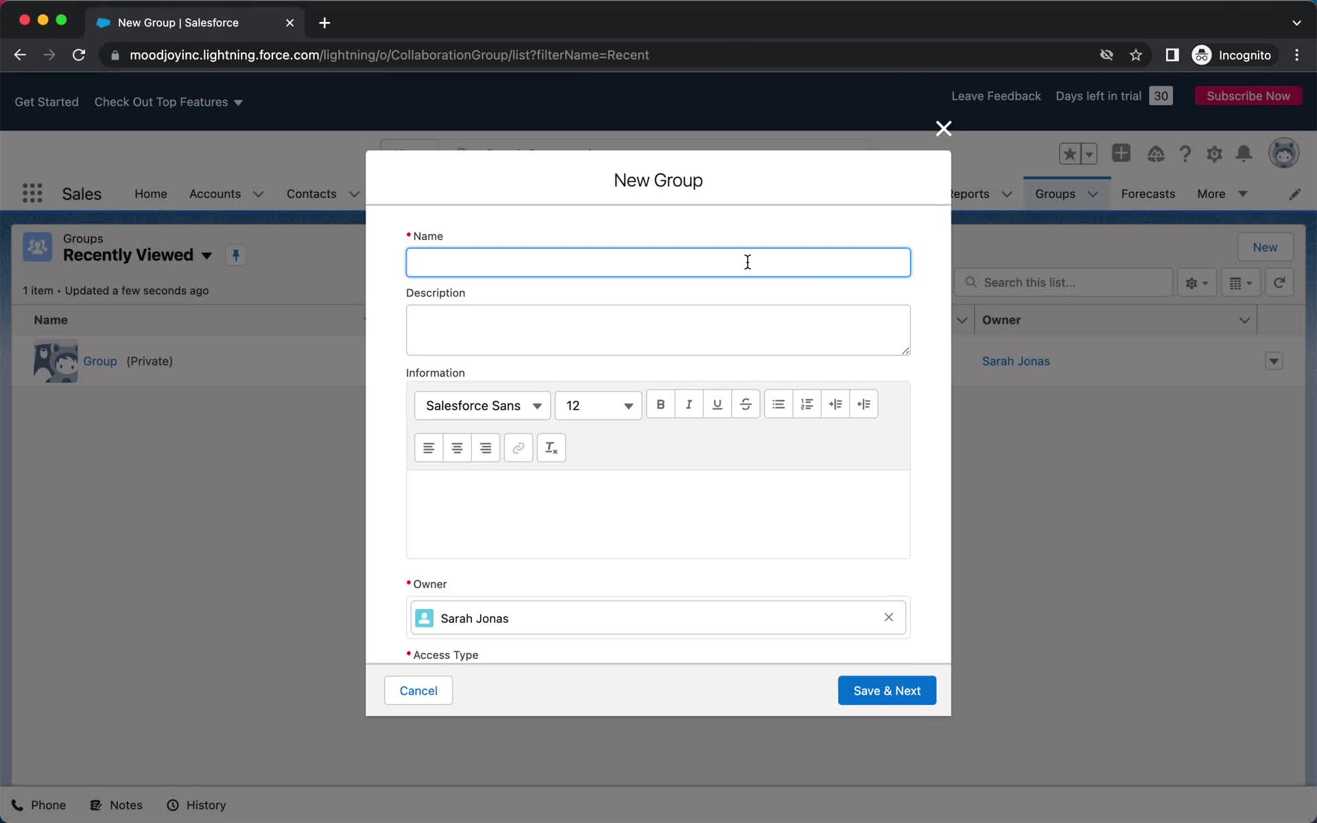 Creating a group on Salesforce video thumbnail