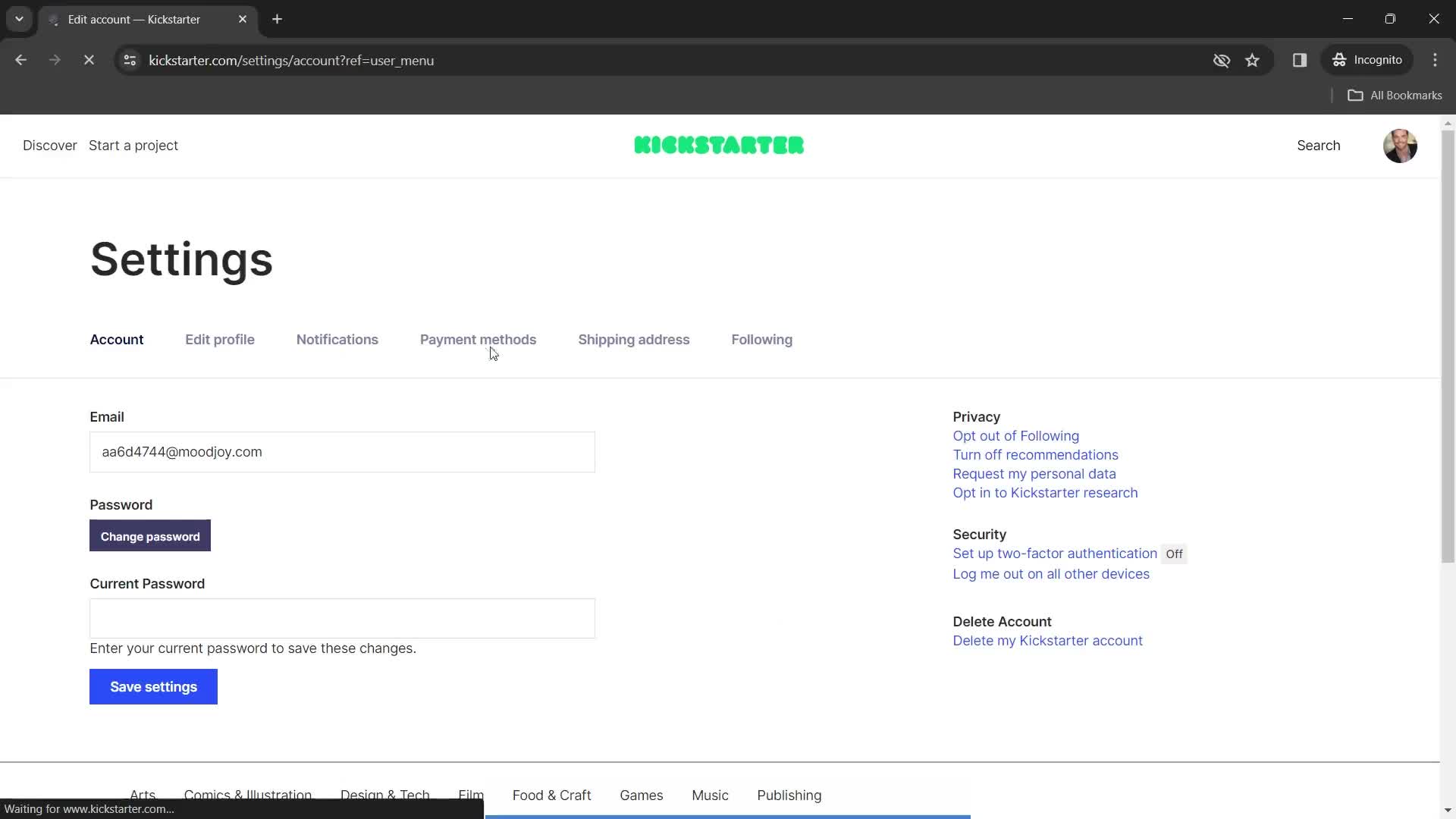 Adding payment details on Kickstarter video thumbnail
