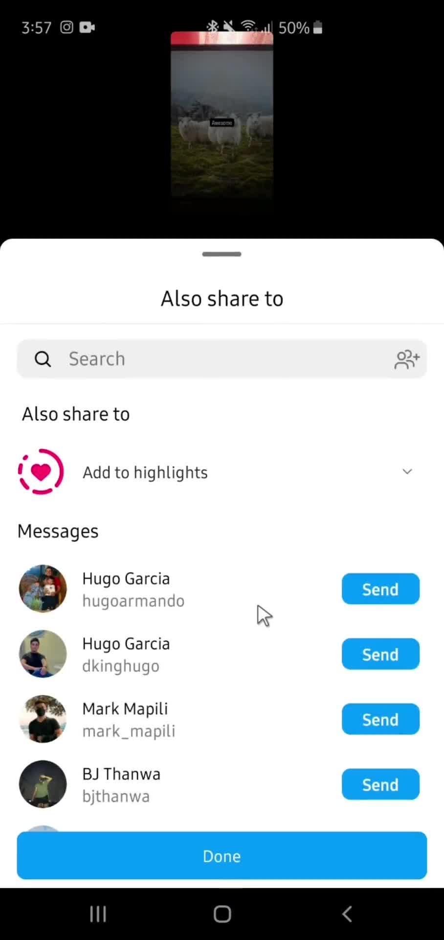 Creating a story screenshot