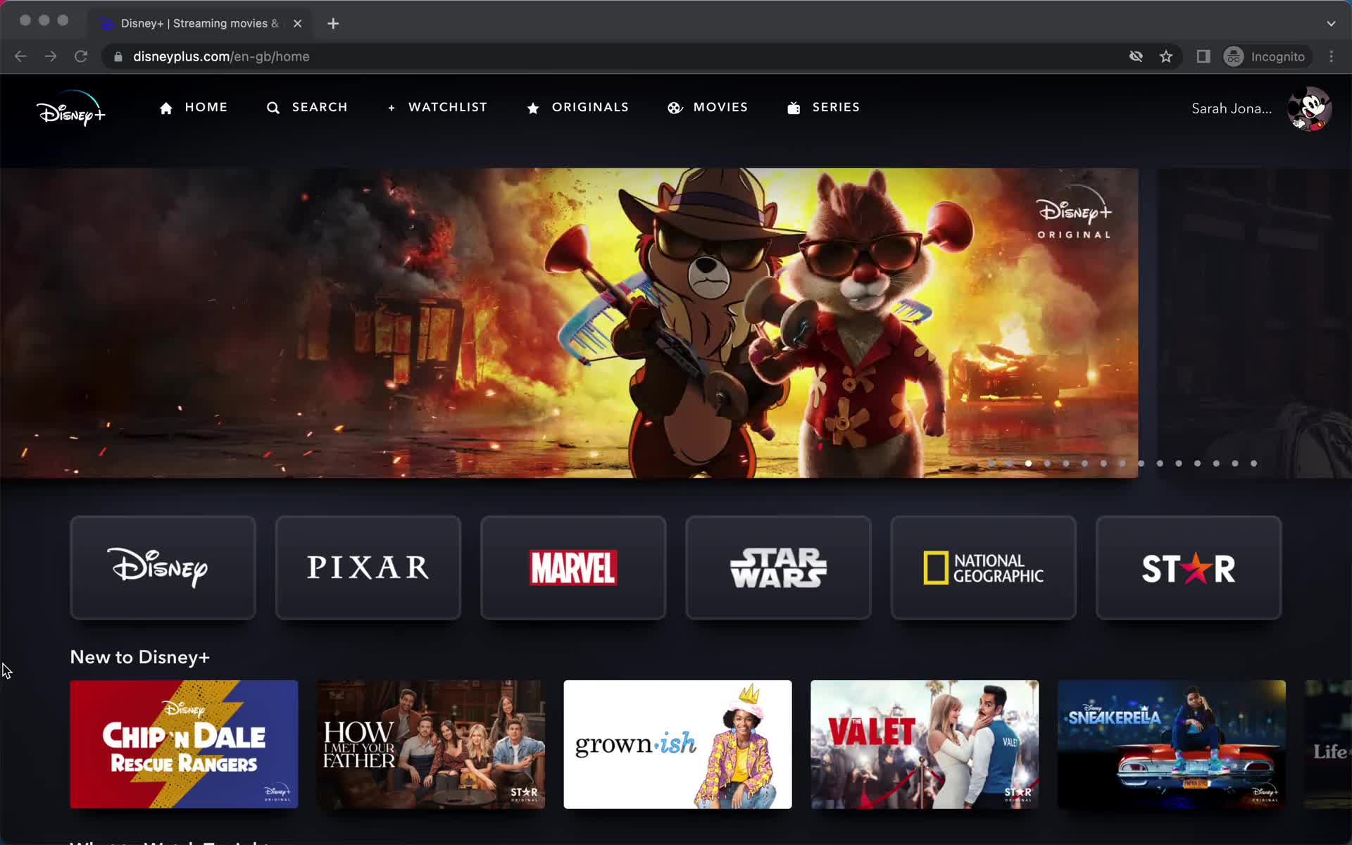 General browsing on Disney+ video thumbnail