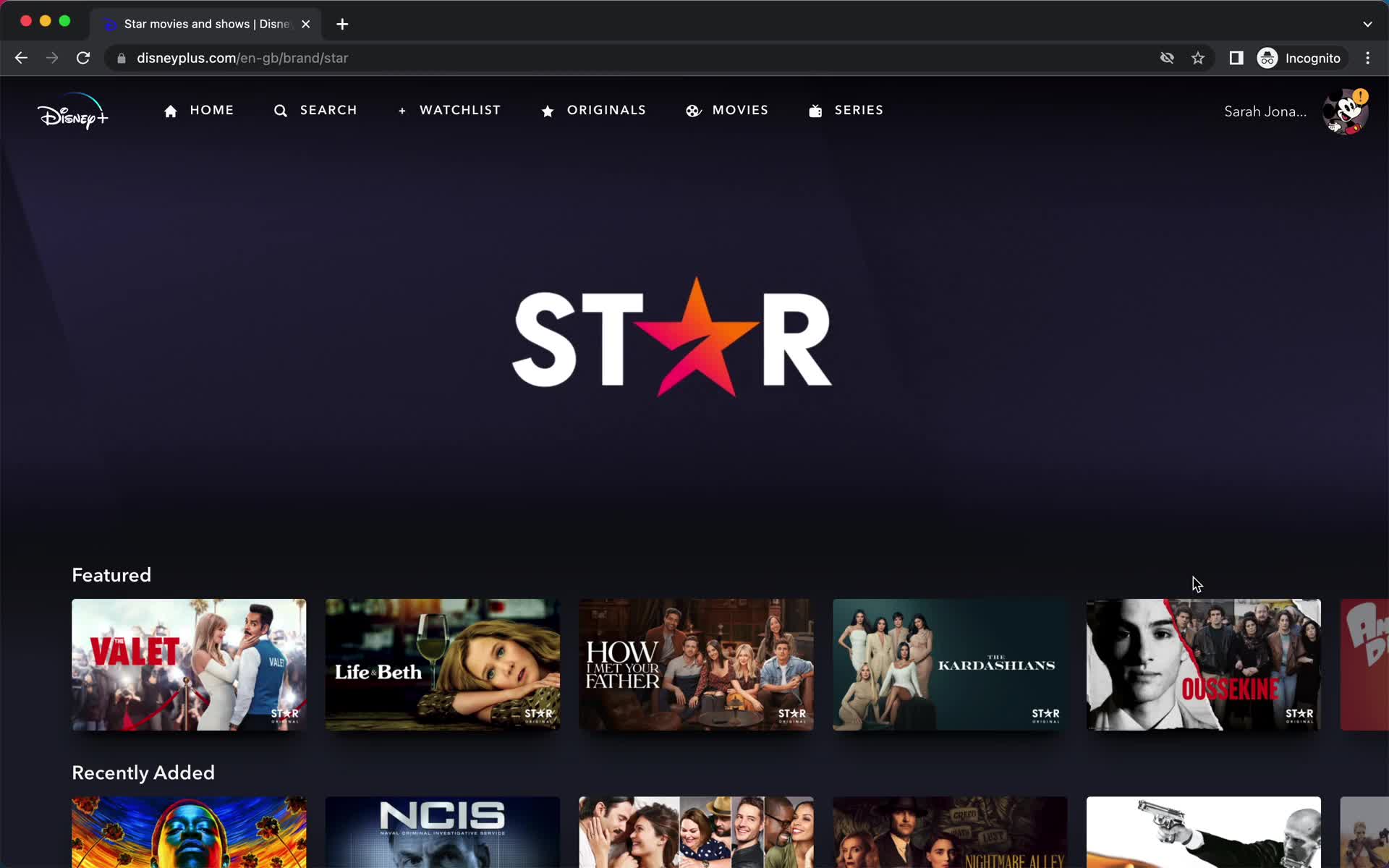 General browsing on Disney+ video thumbnail